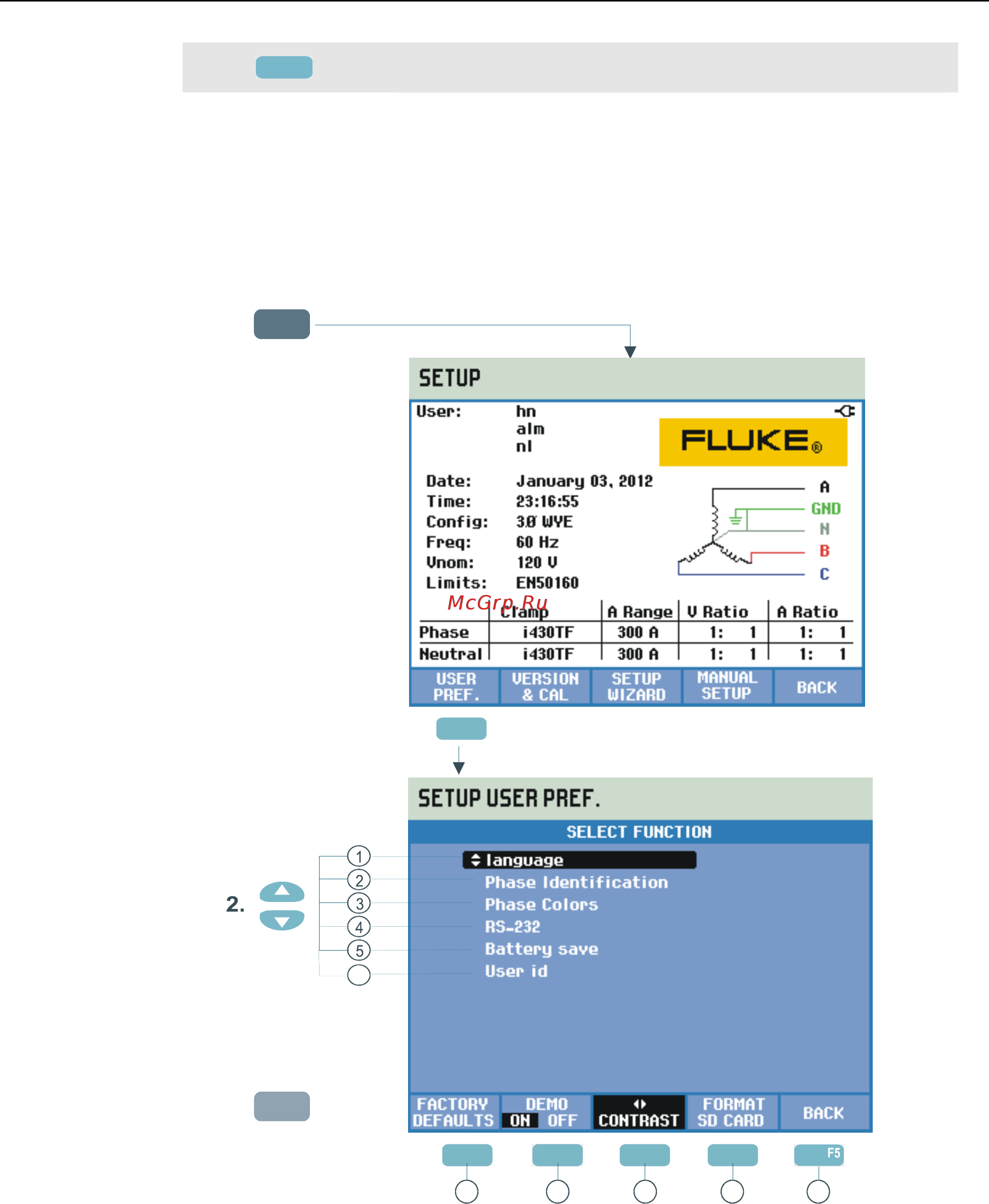 Fluke 435 II [130/194] User preferences пользовательские настройки