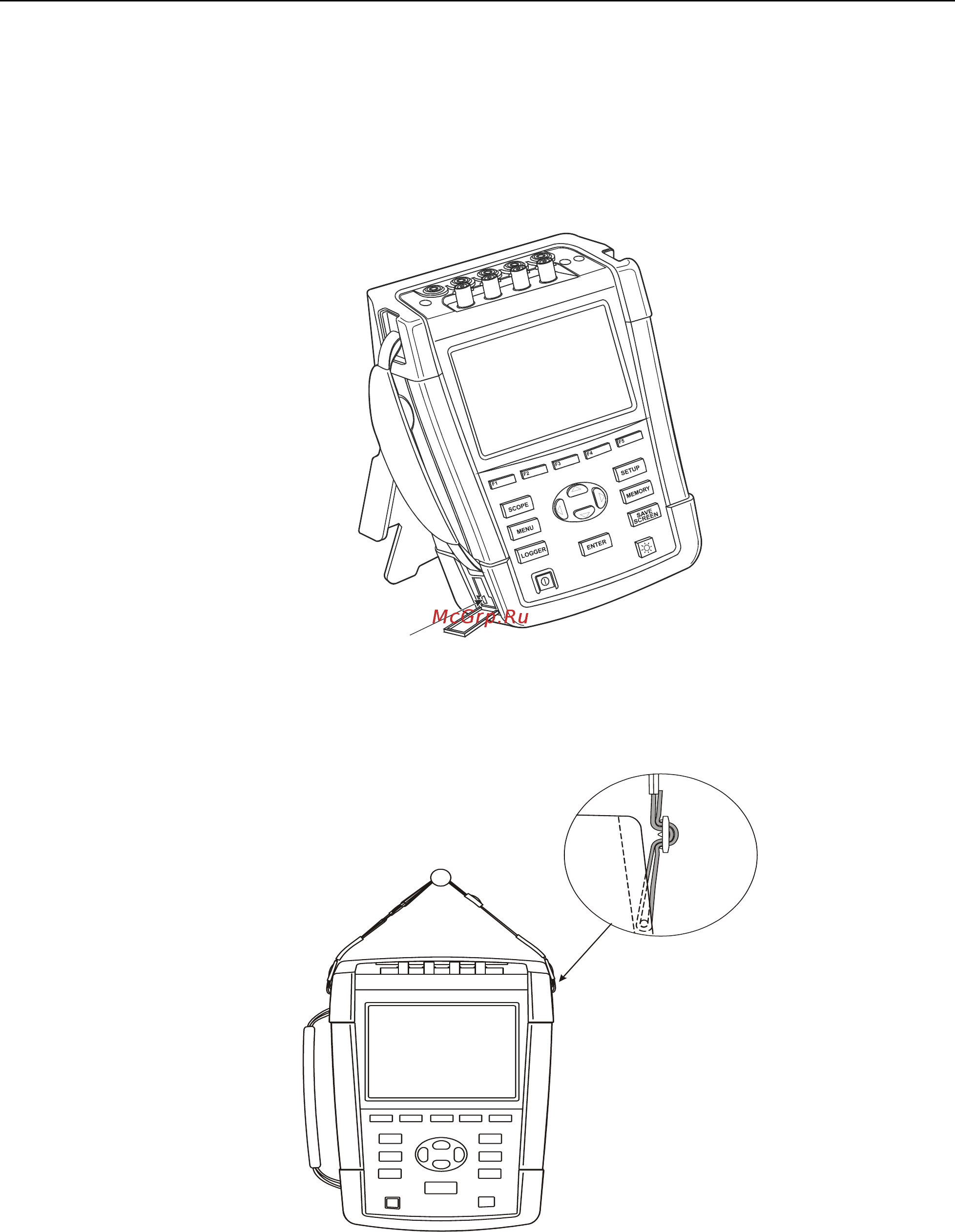 Fluke 435 II [26/194] Наклонная подставка ми ремешок
