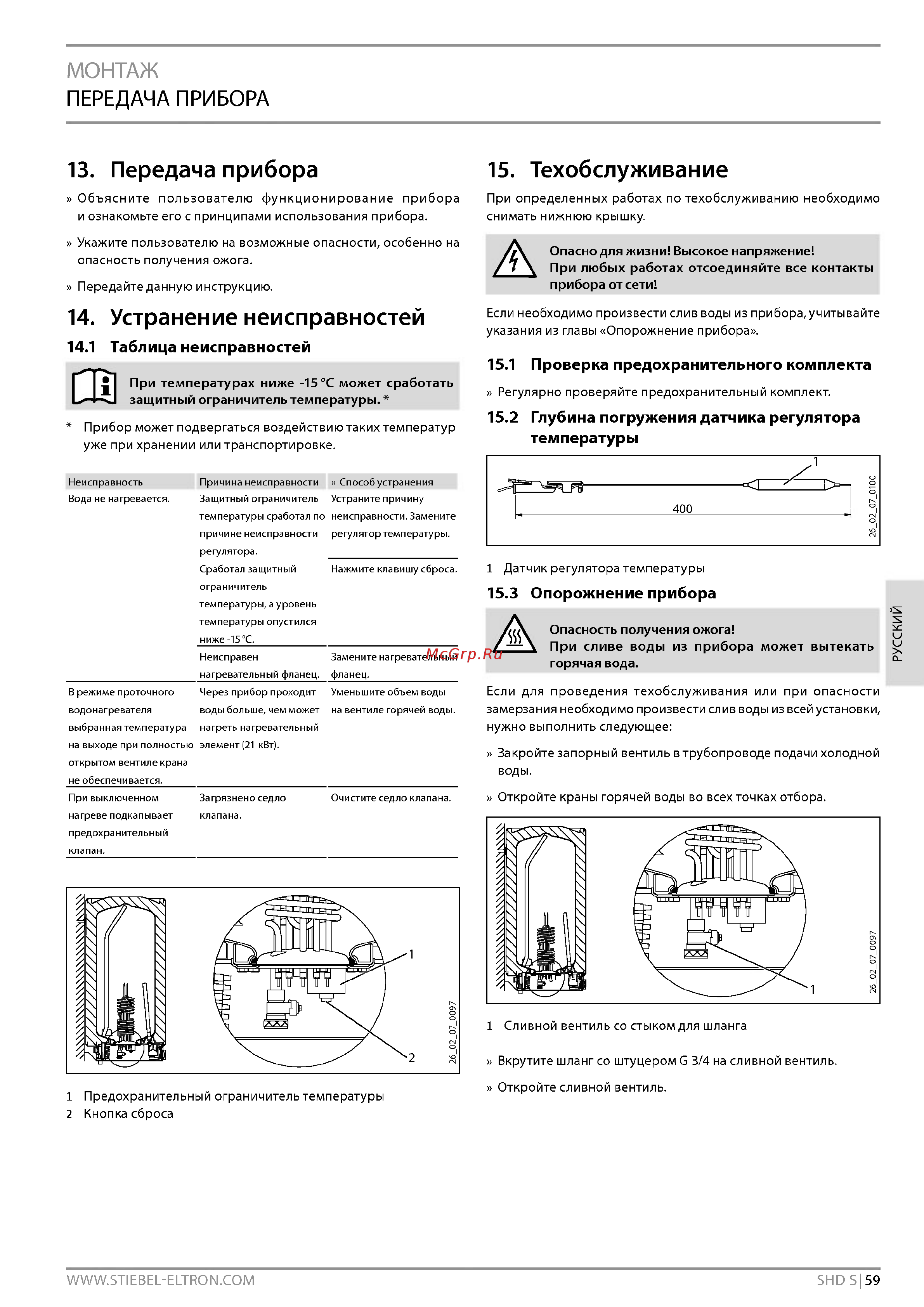 Stiebel Eltron SHD 100 S [9/14] Передача прибора