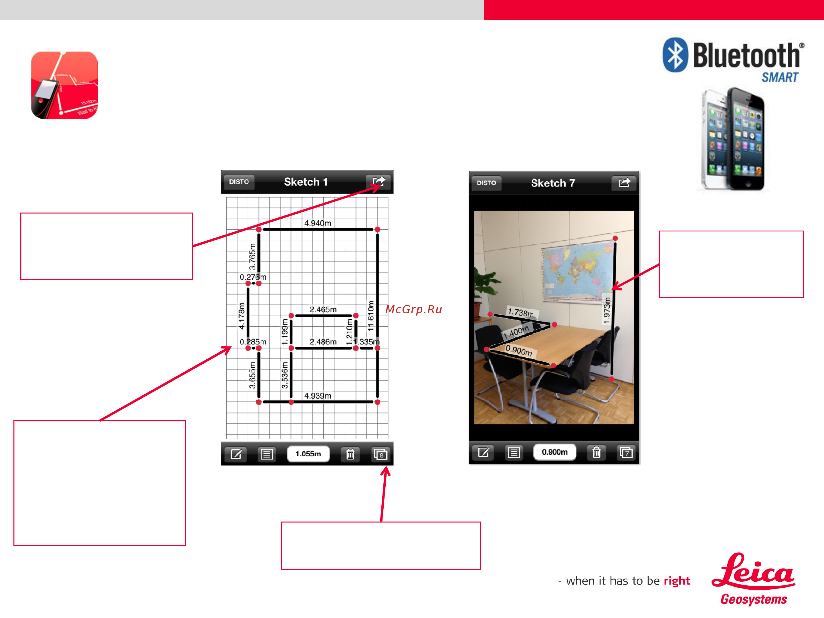 Leica DISTO D510 + TRI 70 + FTA360 в кейсе [17/45] Disto sketch для ios документирование результатов