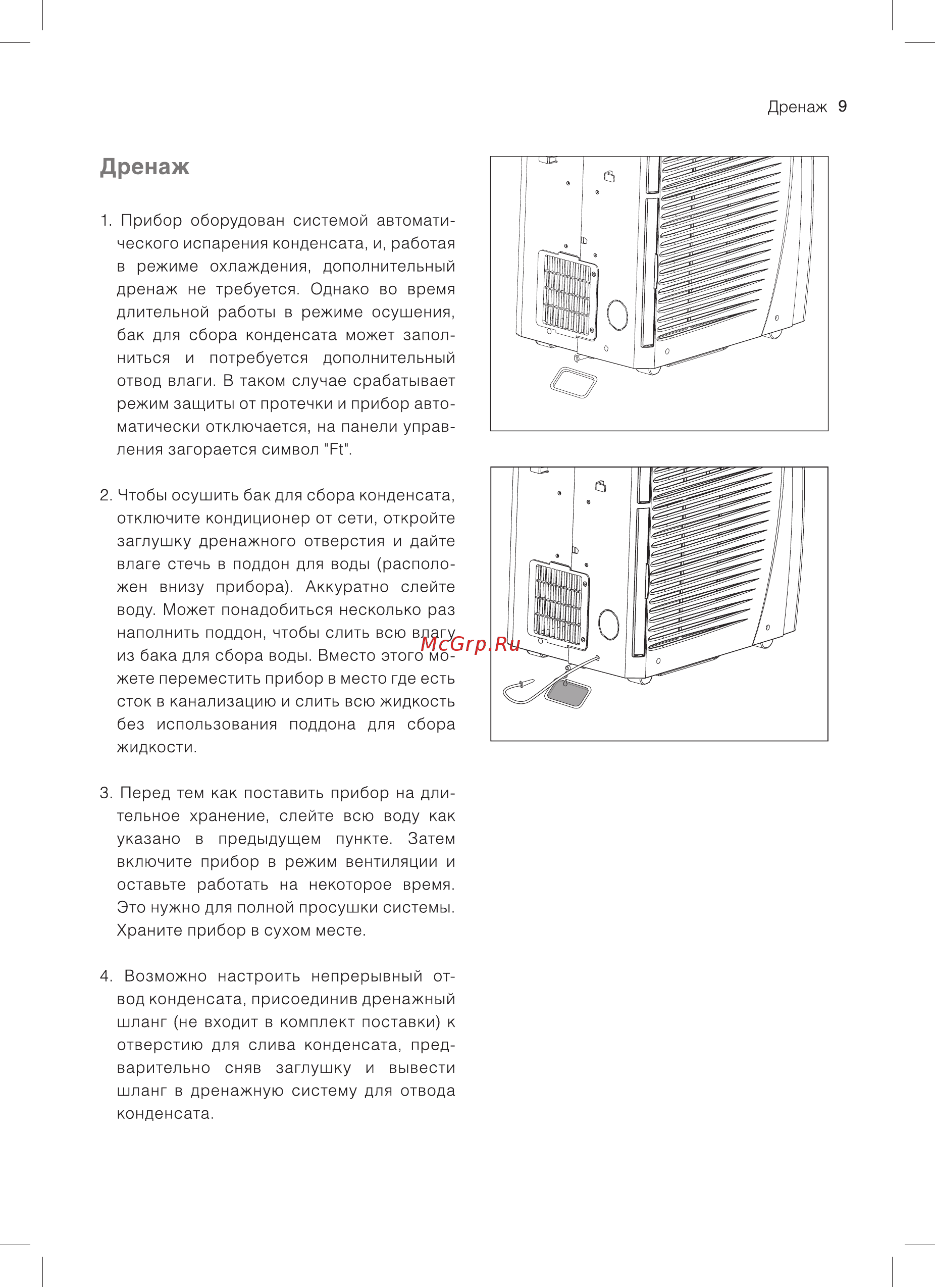 Ballu SMART Pro BPAC-18 CE [9/20] Дренаж