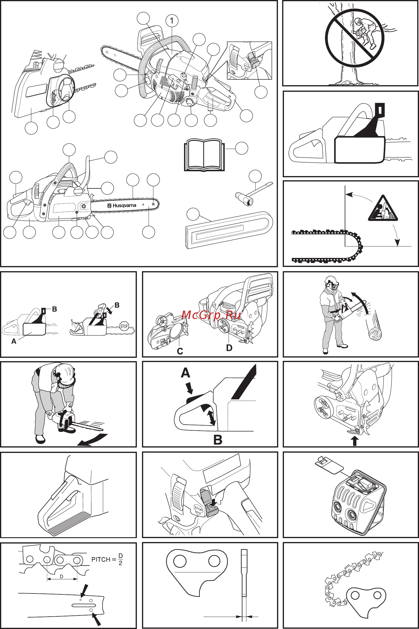 Husqvarna 445 II 9671566-75 Инструкция по эксплуатации онлайн [2/44] 833872
