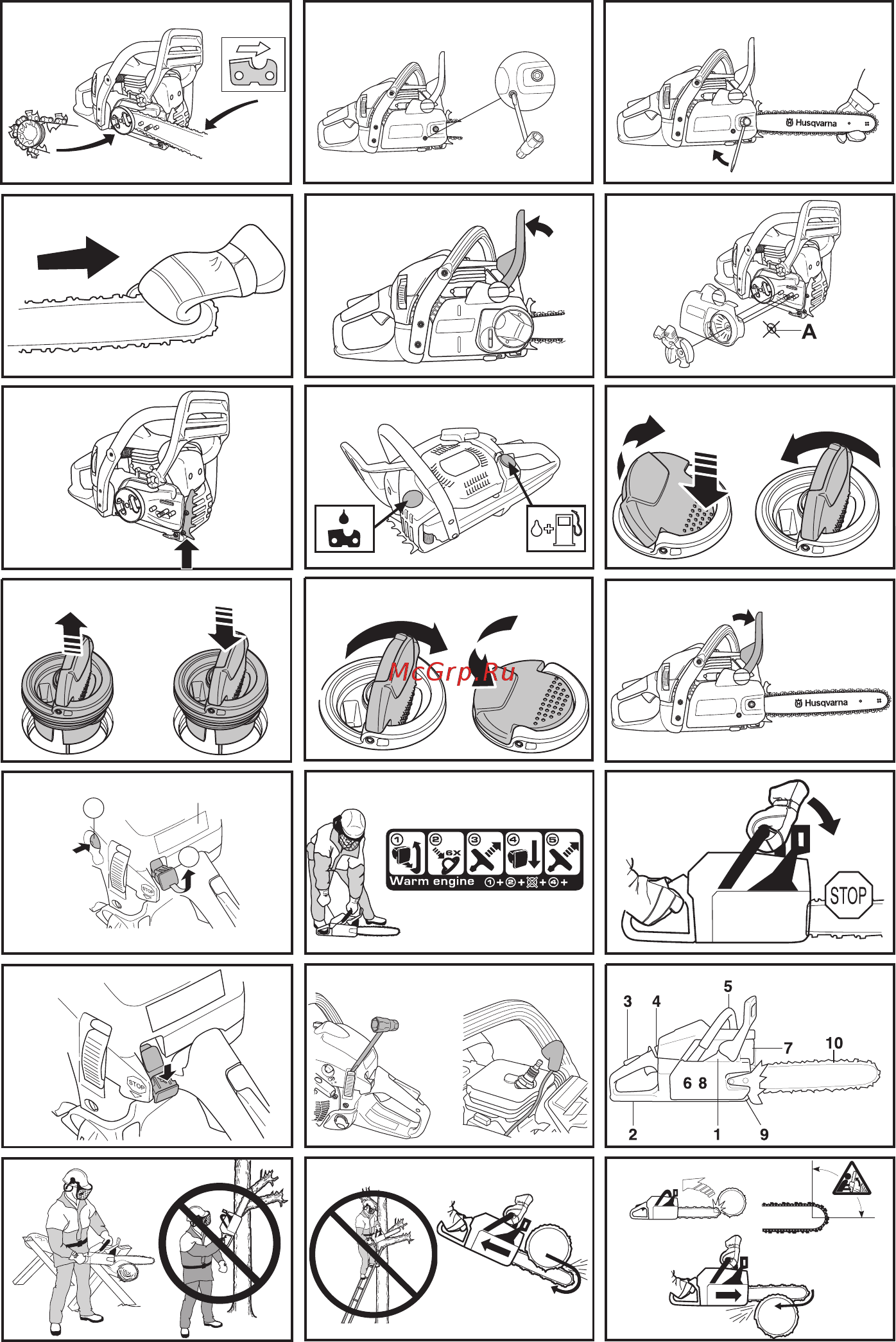 Husqvarna 445 II 9671566-75 Инструкция по эксплуатации онлайн [4/44] 833872