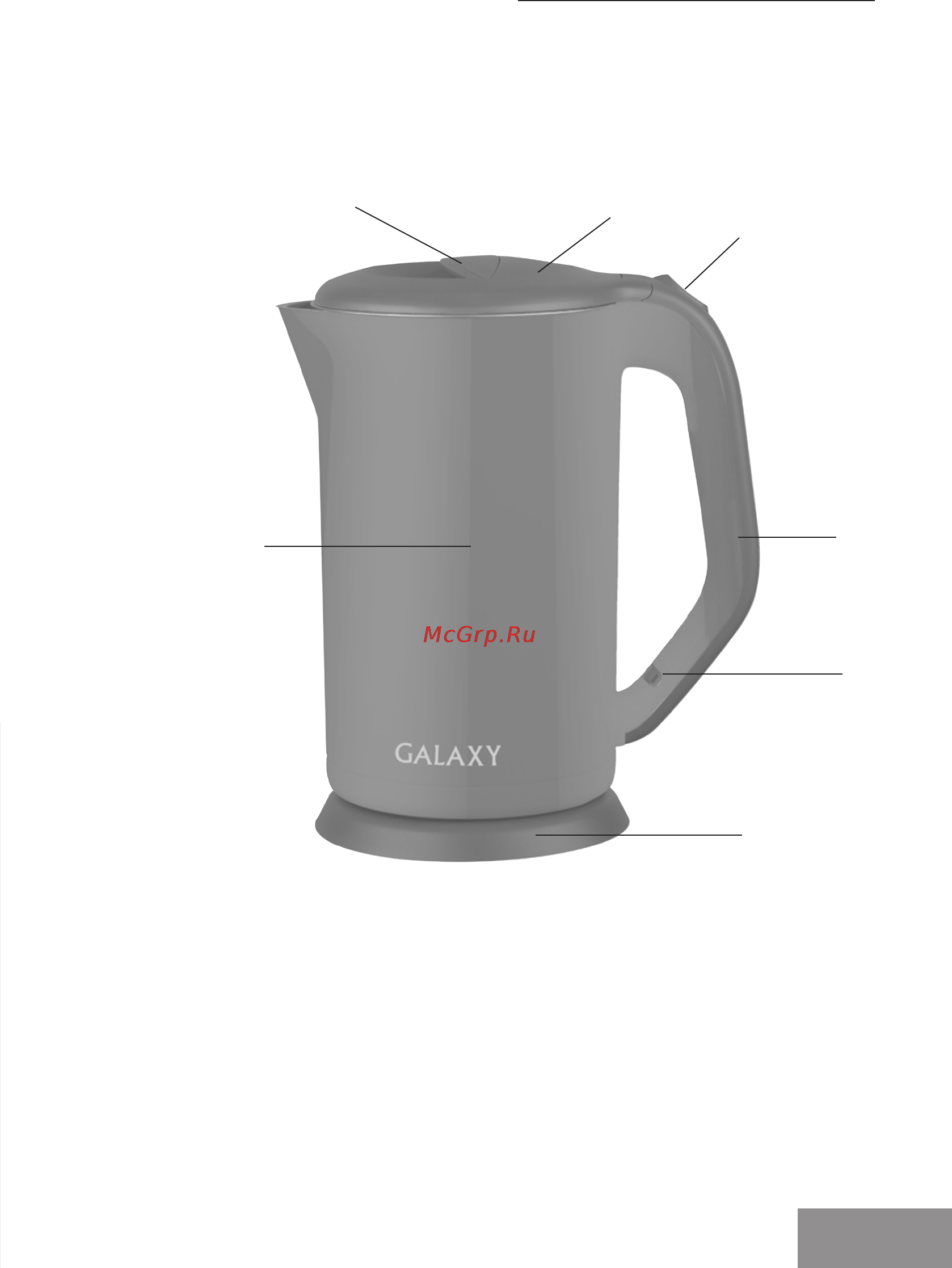 Galaxy GL 0318 КОРИЧНЕВЫЙ [3/10] Функциональные элементы электроприбора