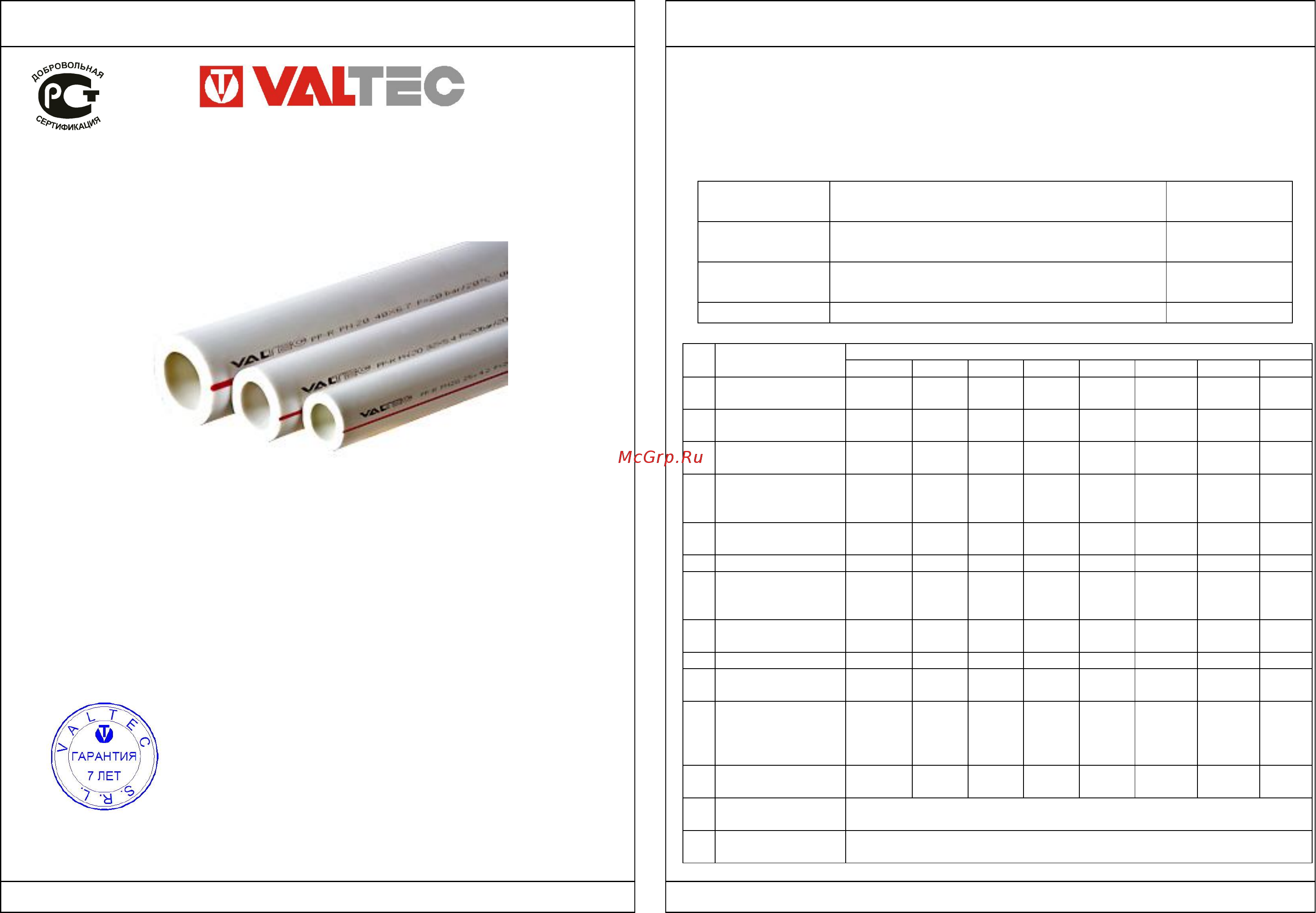 Valtec vtp.700.0020.25 Инструкция по эксплуатации онлайн