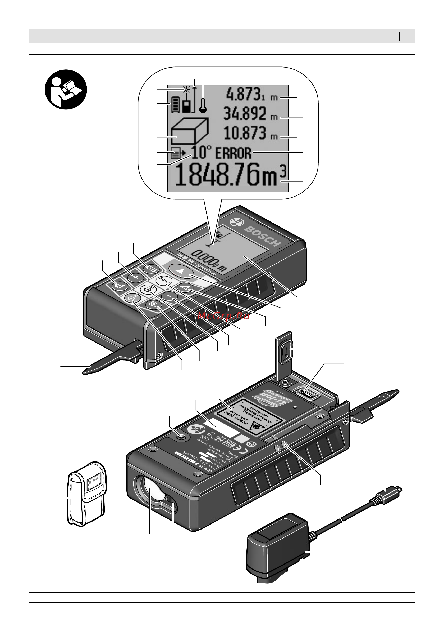 Bosch Дальномер GLM 80 (0.601.072.300) +Мышь Logitech M280 [3/24] Glm 80 professional