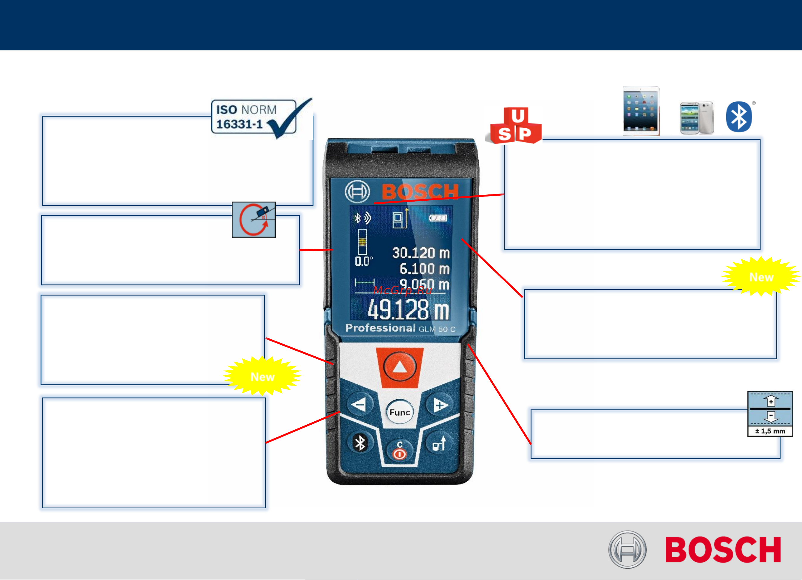Bosch Дальномер GLM 50C (0601072C00) +Мышь Logitech M280 [5/30] Особенности продукта