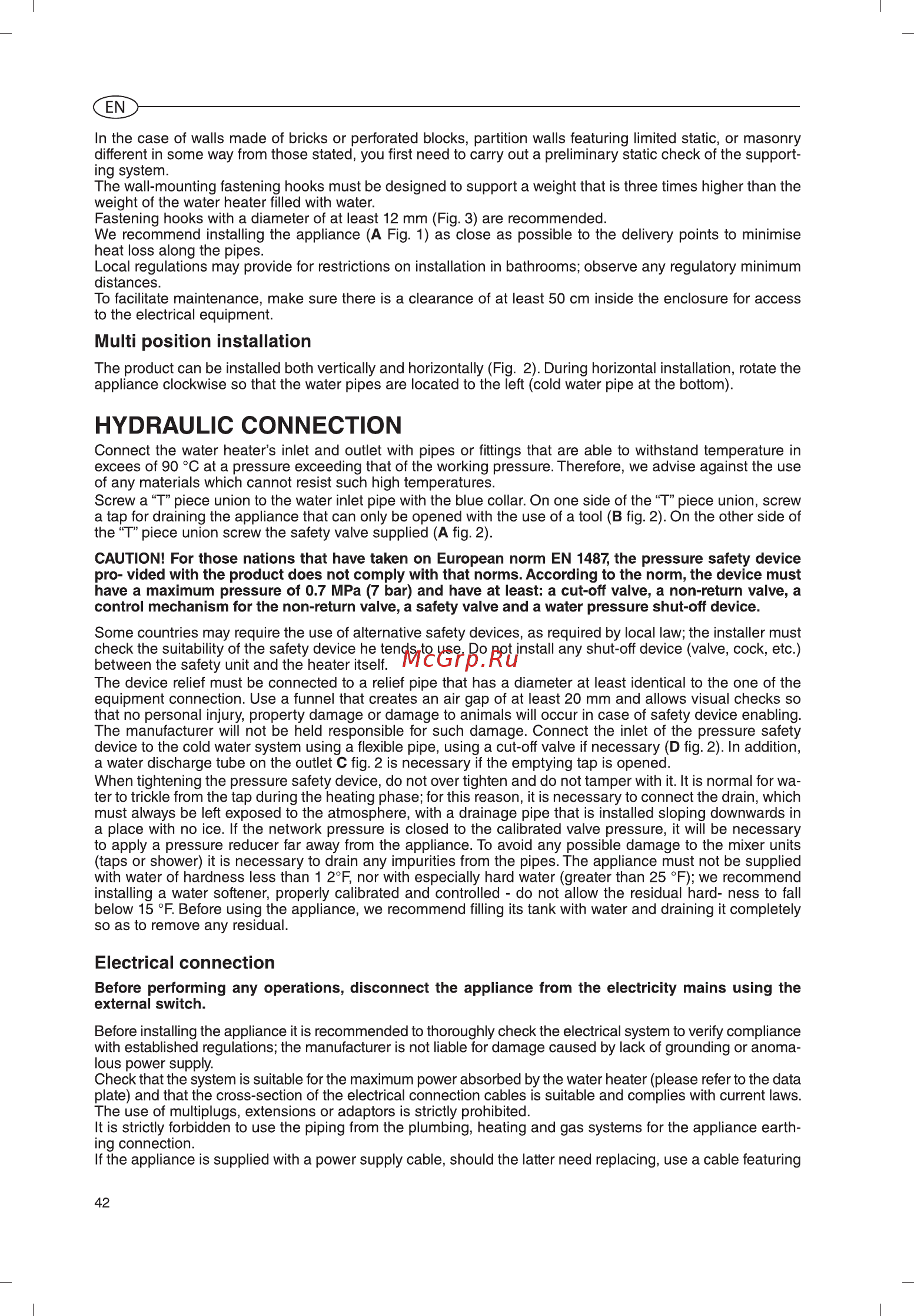 Ariston ABS VLS EVO QH 100 [42/69] Hydraulic connection