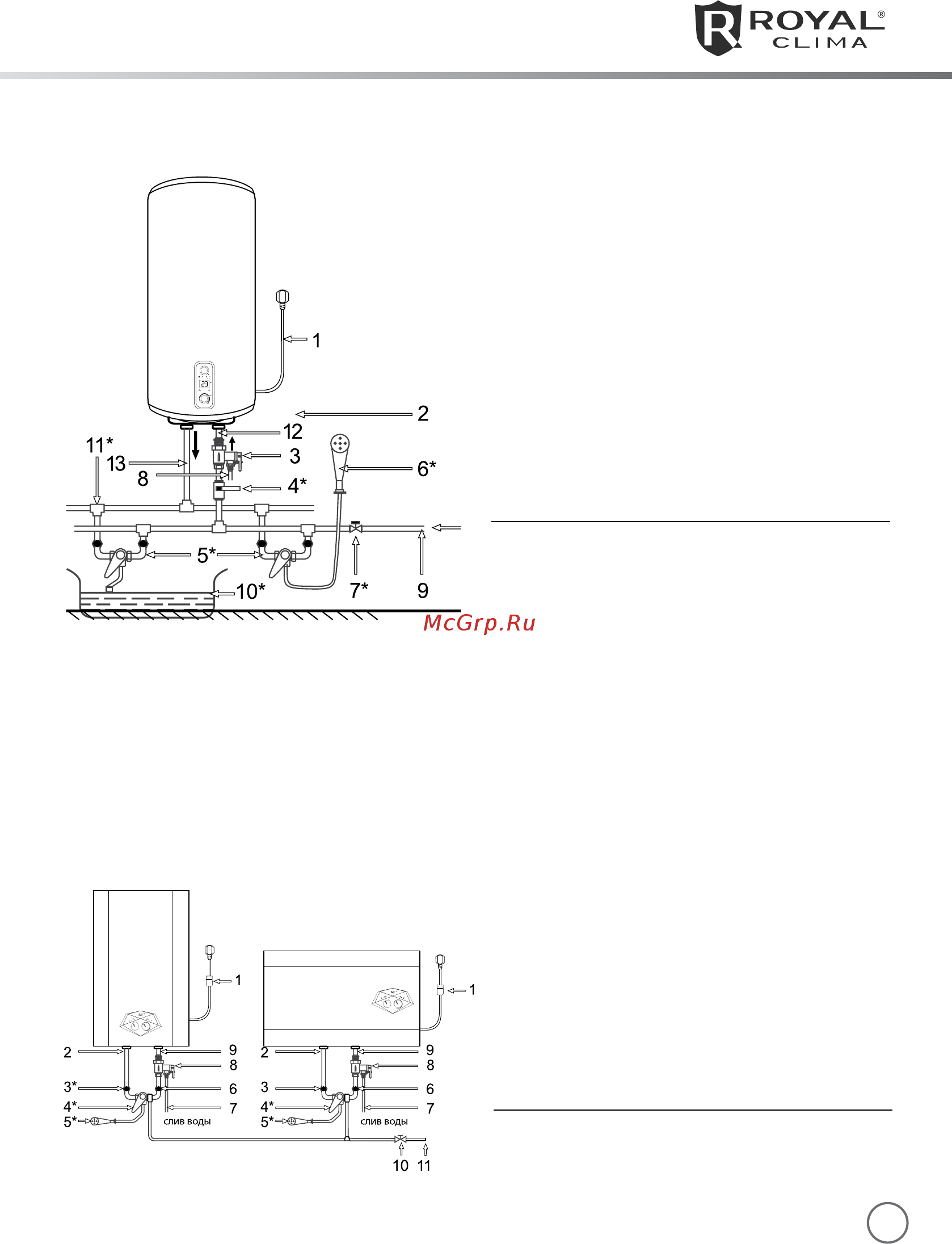Royal Clima VIVA RWH-V30-RE [13/24] Установка водонагревателя