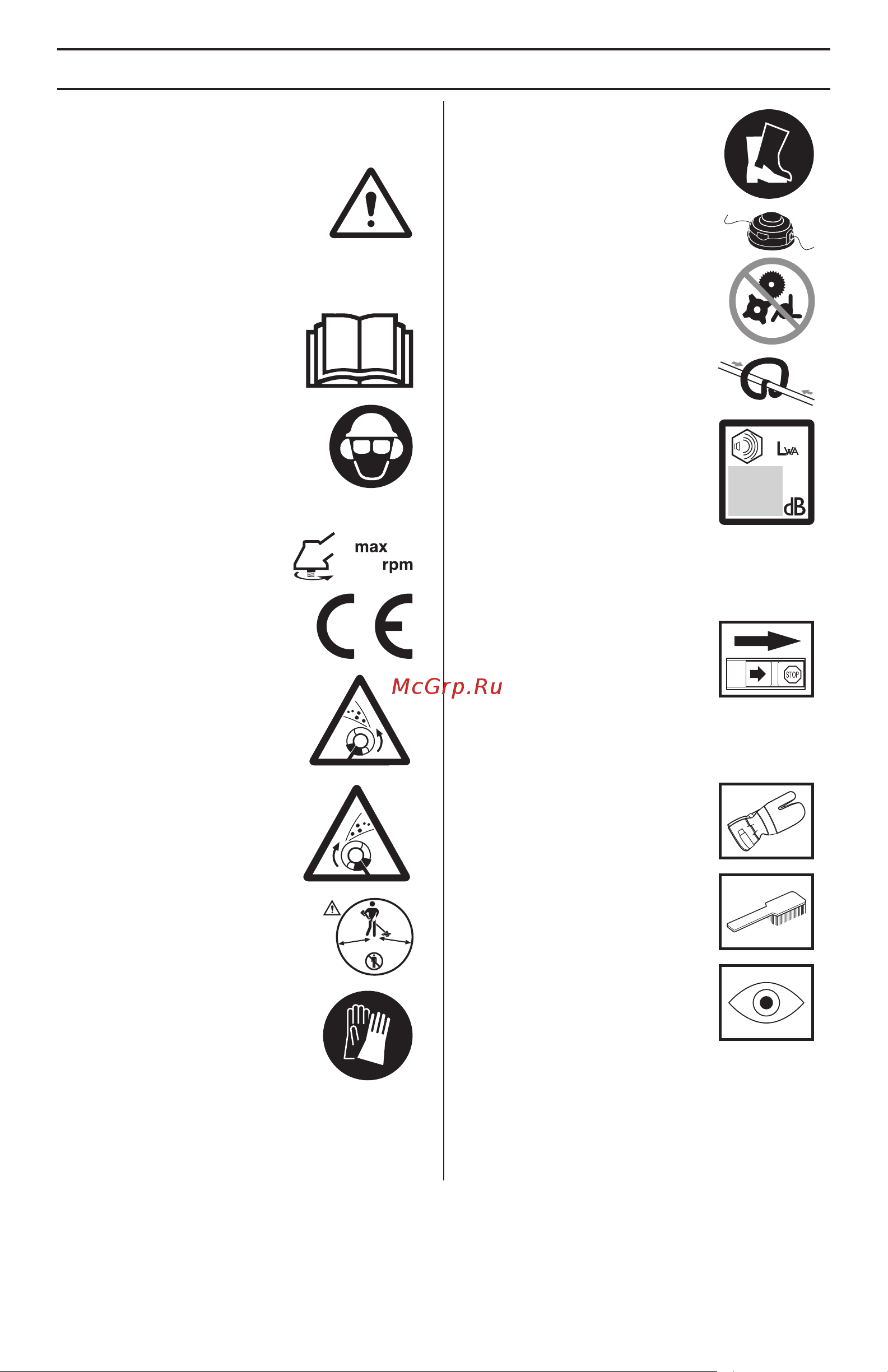 Husqvarna 129LK (9671936-01) [2/656] Key to symbols