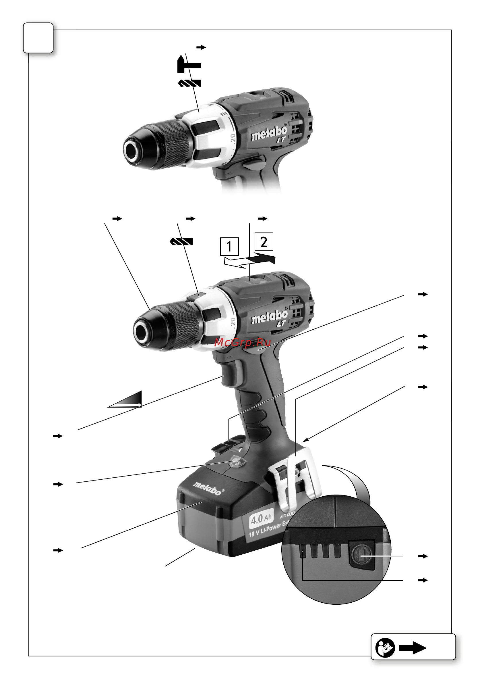 Metabo BS 18 LT 4.0 (602102500) Инструкция по эксплуатации онлайн [2/68] 331894