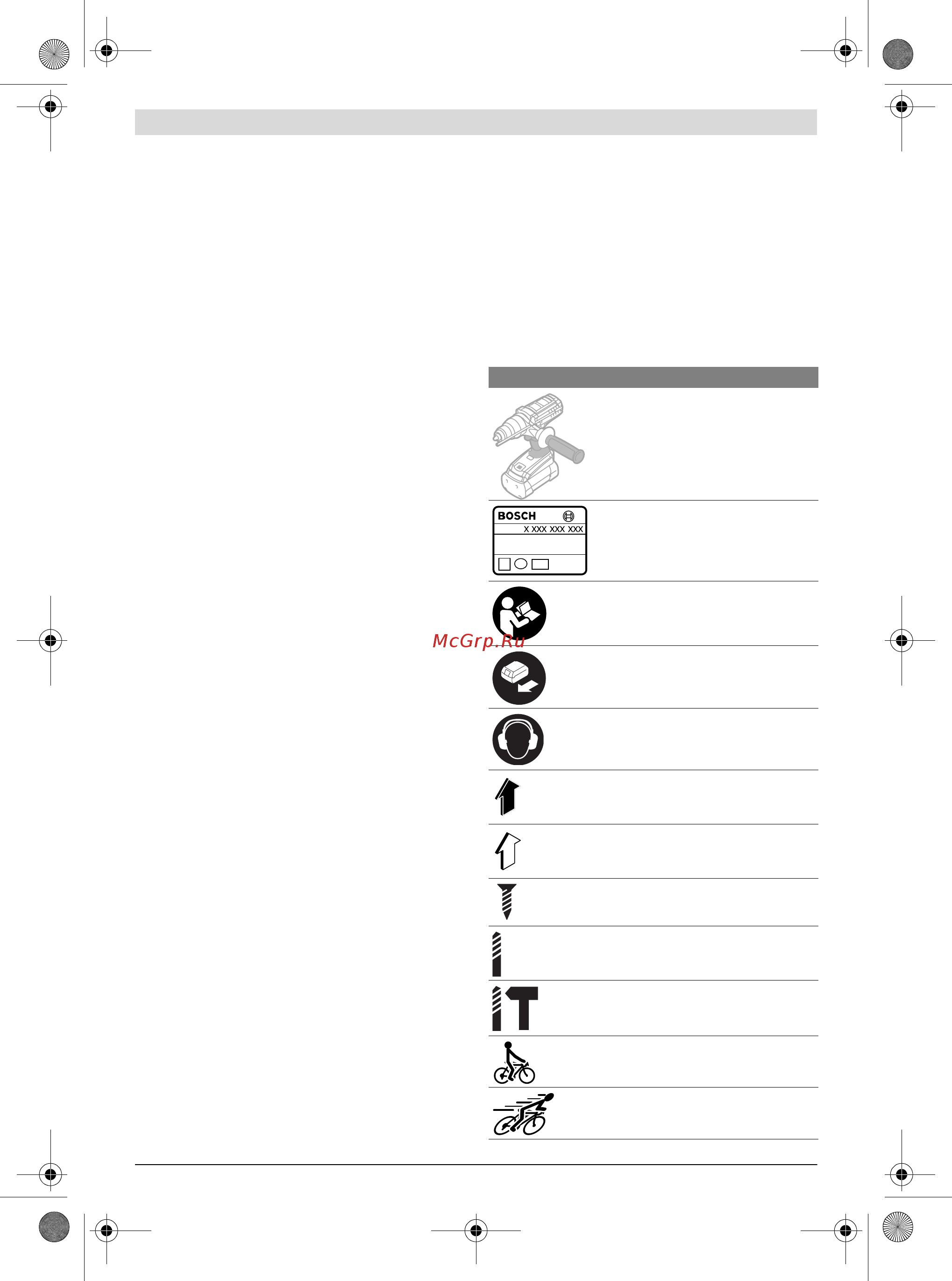 Bosch GSR 36 VE-2-LI Professional [10/172] Symbols