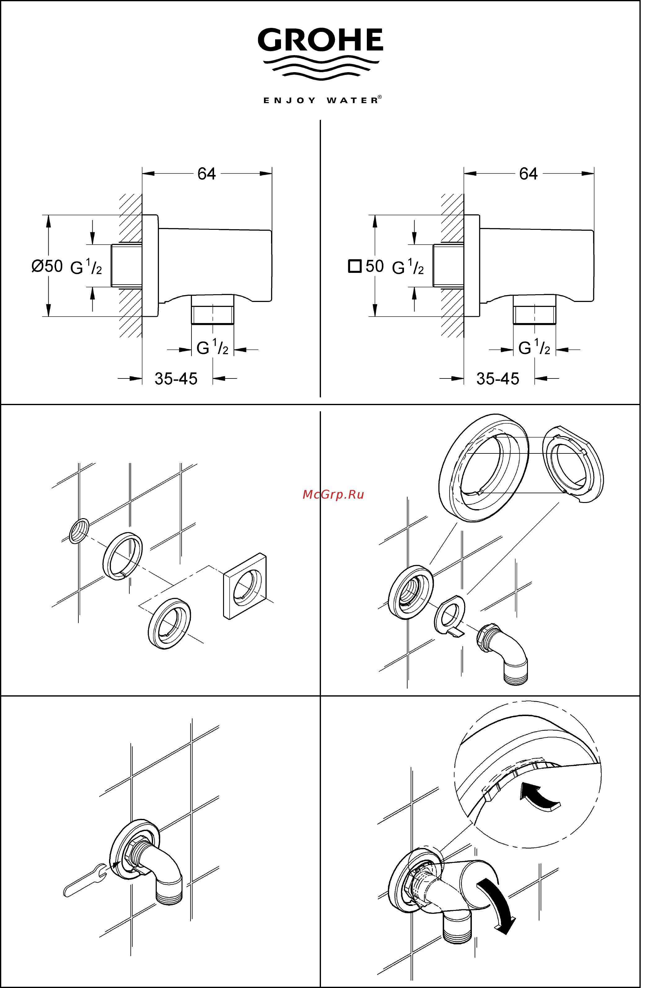 Grohe 27057000 Rainshower Инструкция по эксплуатации онлайн