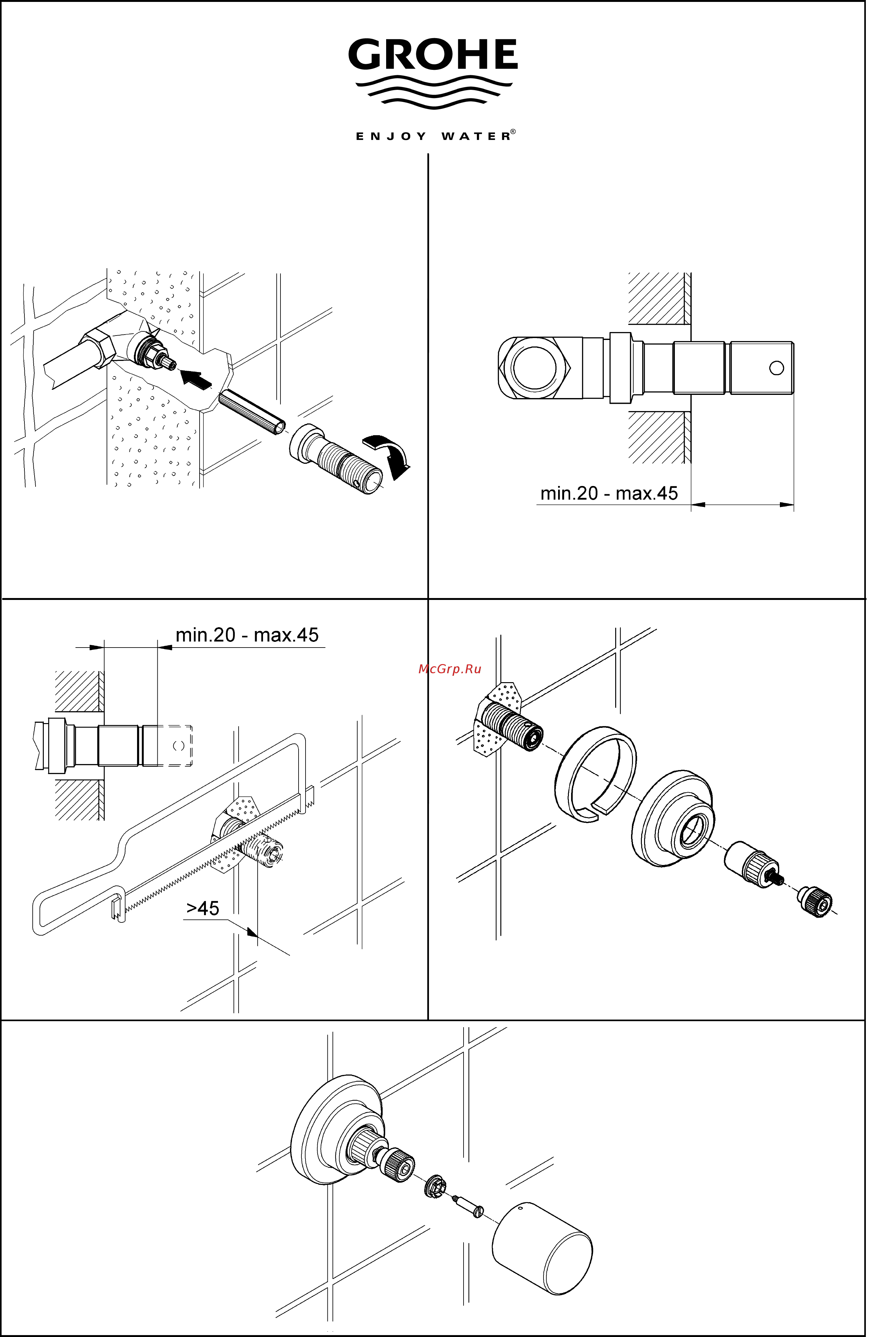 Grohe GROHTHERM 3000 COSMOPOLITAN 19470000 Инструкция по эксплуатации онлайн