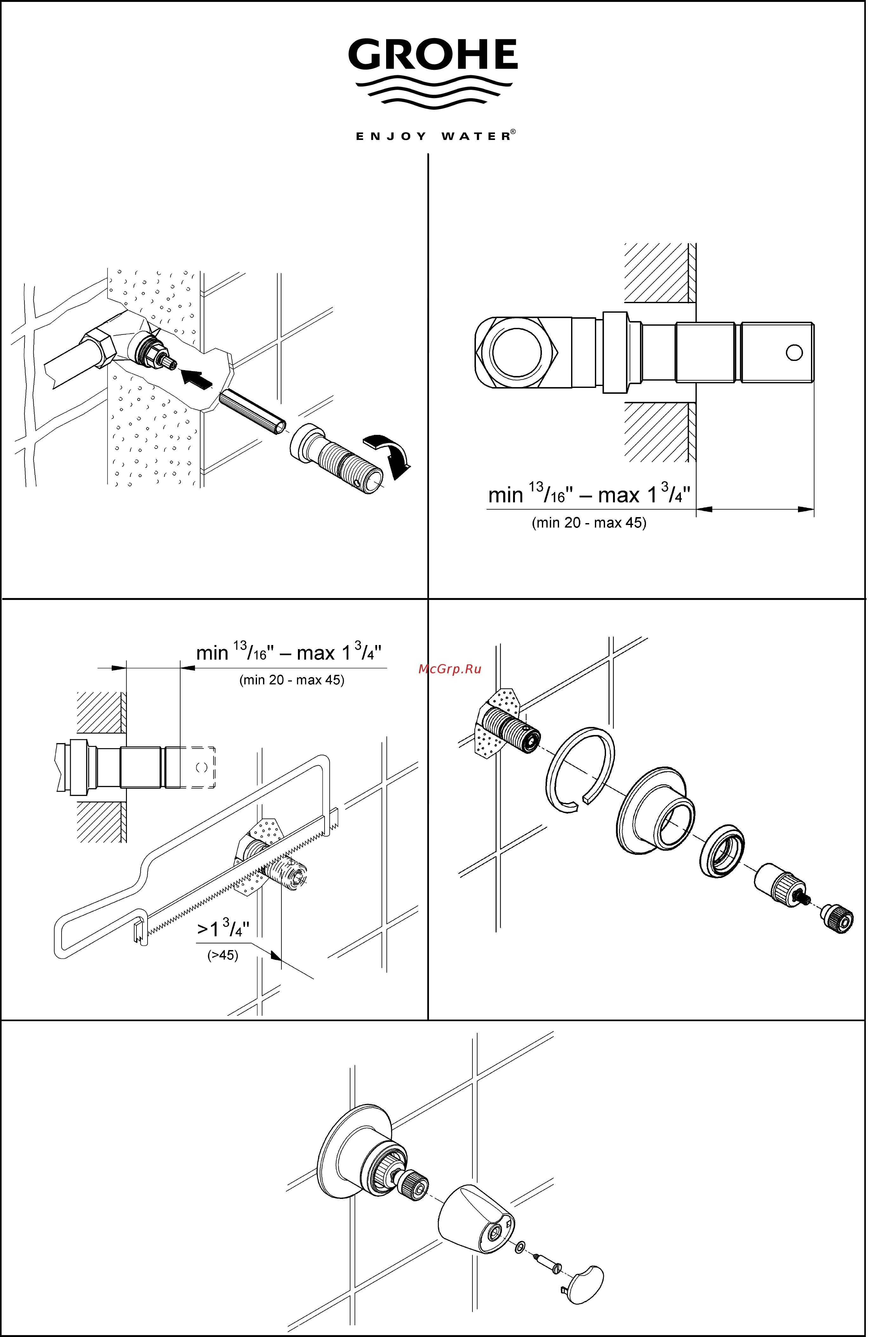 Grohe Grohtherm 3000 19258000 Инструкция по эксплуатации онлайн