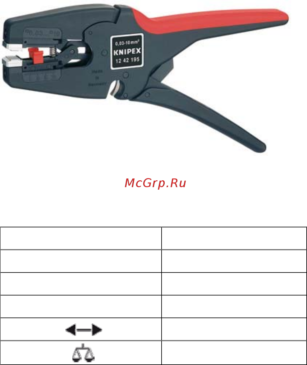 Knipex KN-1242195 Инструкция по эксплуатации онлайн