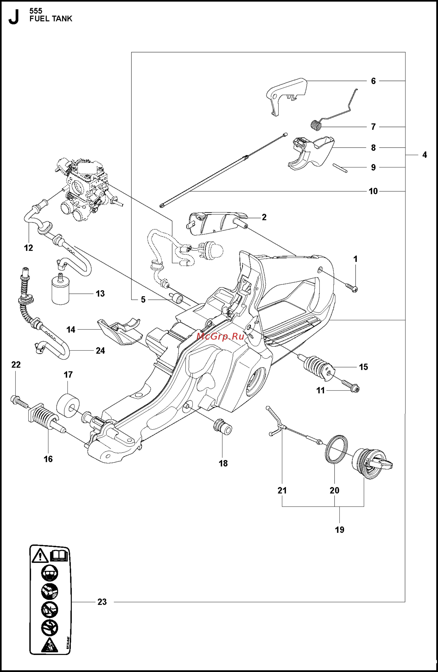 Husqvarna 555 X-TORQ (9660109-15) Инструкция по эксплуатации онлайн [20/31] 332816
