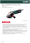 Metabo WE 15-125 Quick (600448000) Инструкция по эксплуатации