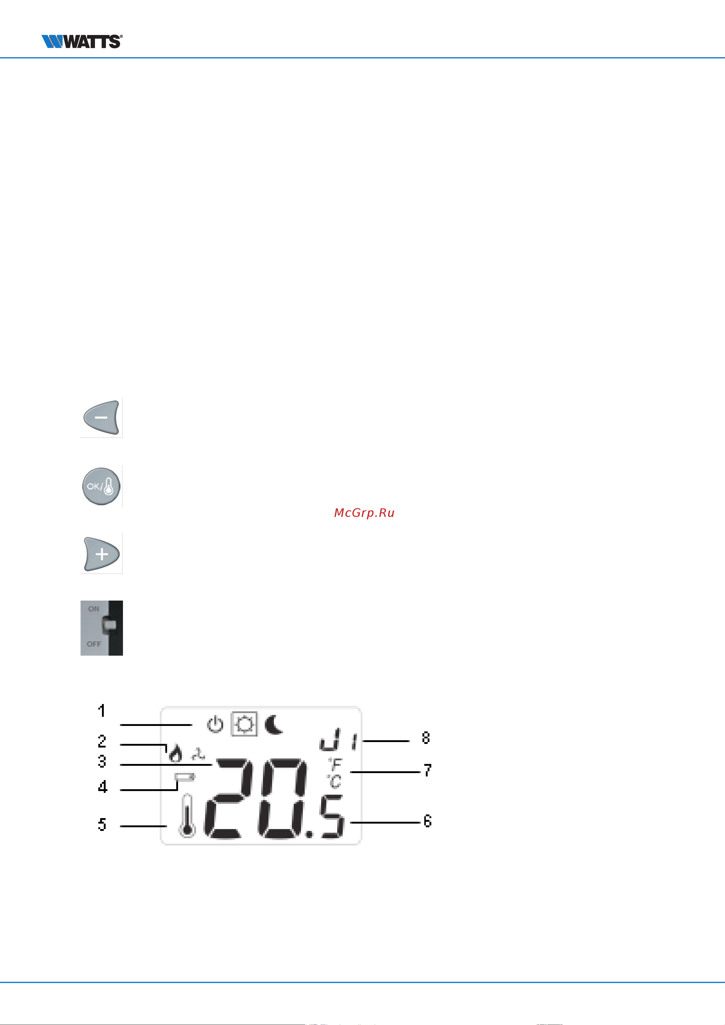 WATTS WFHT-RF LCD белый [2/7] Технический паспорт и инструкция по эксплуатации