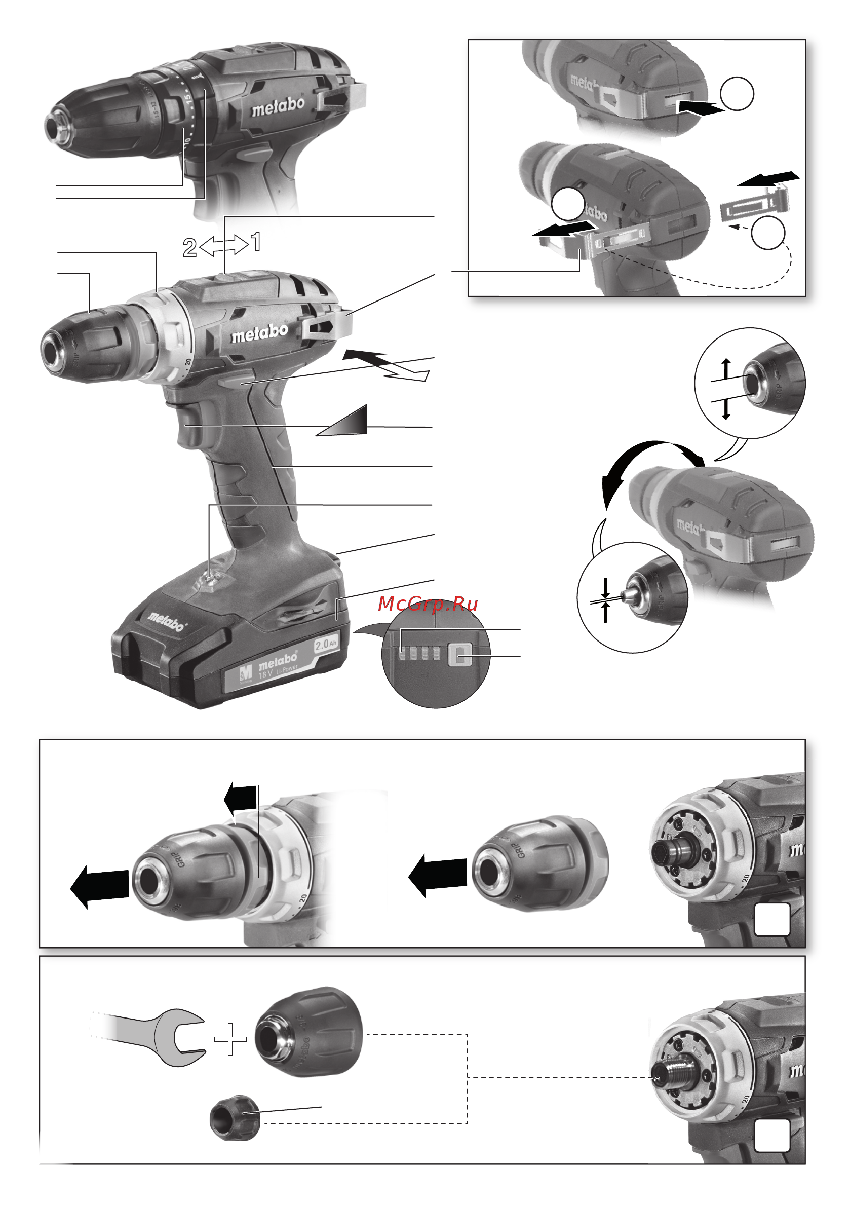 Metabo BS 18 Quick (602217500) Инструкция по эксплуатации онлайн [2/68] 333183