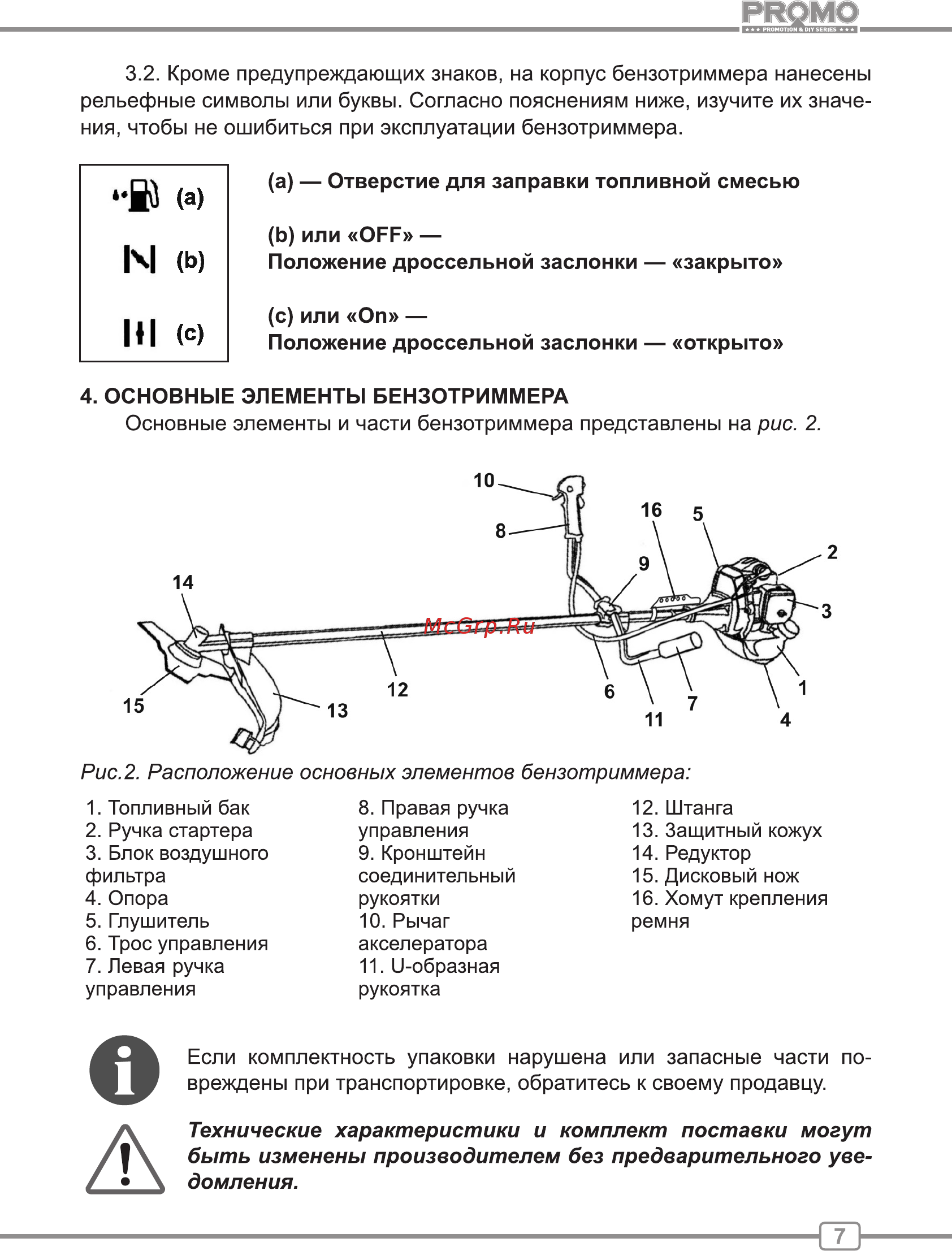 Carver PROMO PBC-33 [7/24] Технические характеристики и комплект поставки могут