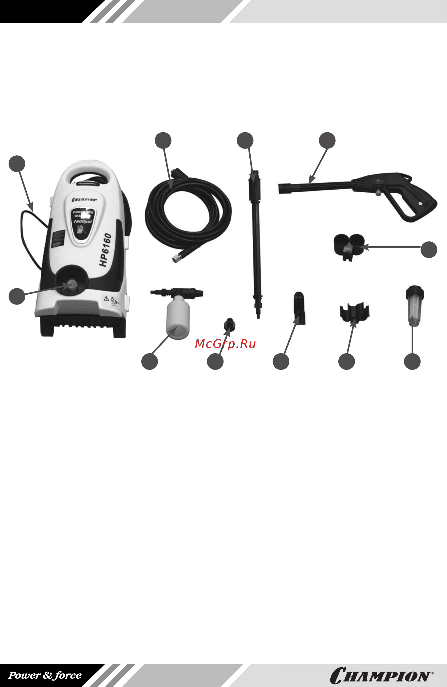 Champion HP5160 [10/24] Основные узлы и органы