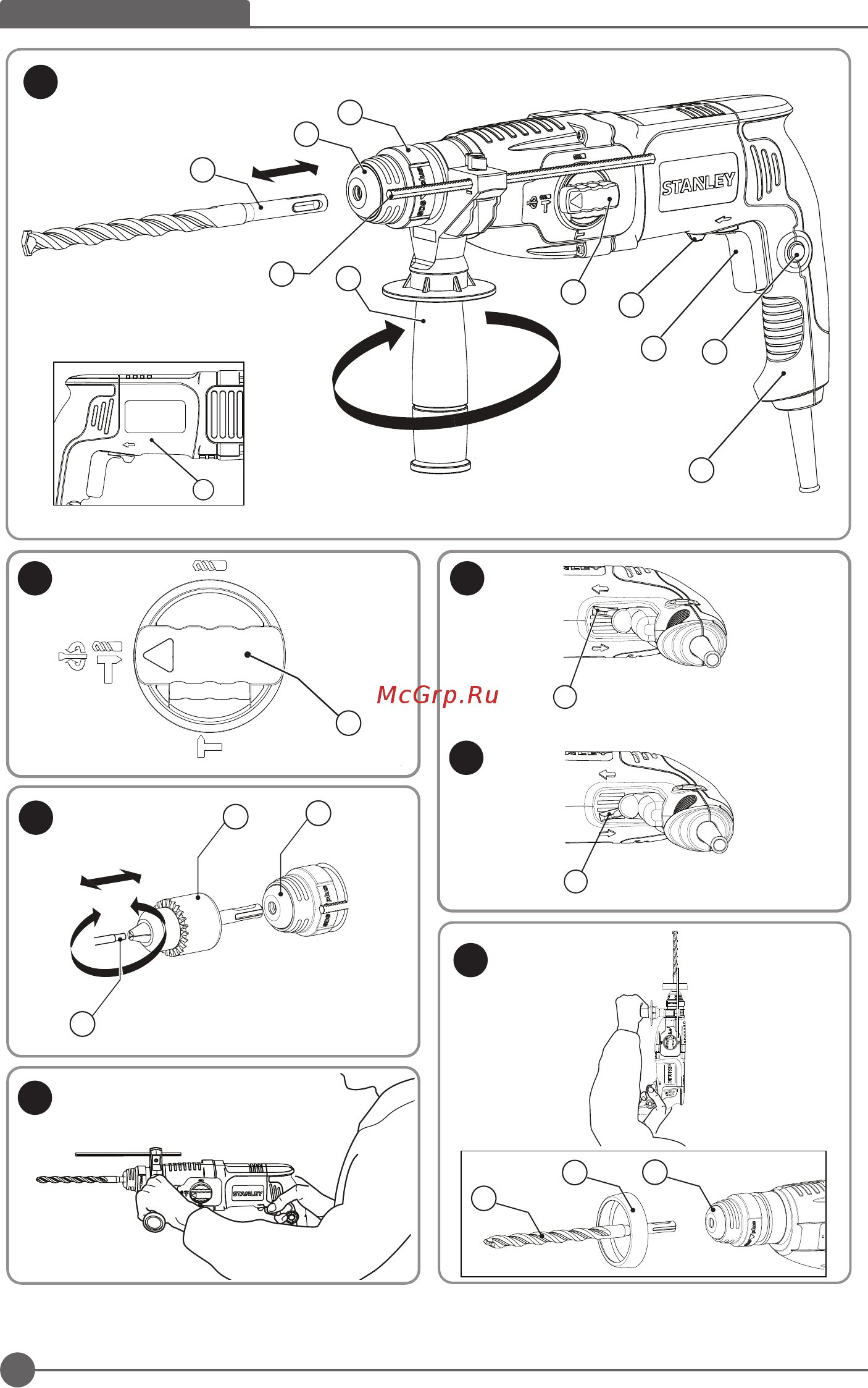 Stanley Перфоратор SHR263KA-RU +Набор буров DT9700QZ [2/32] English