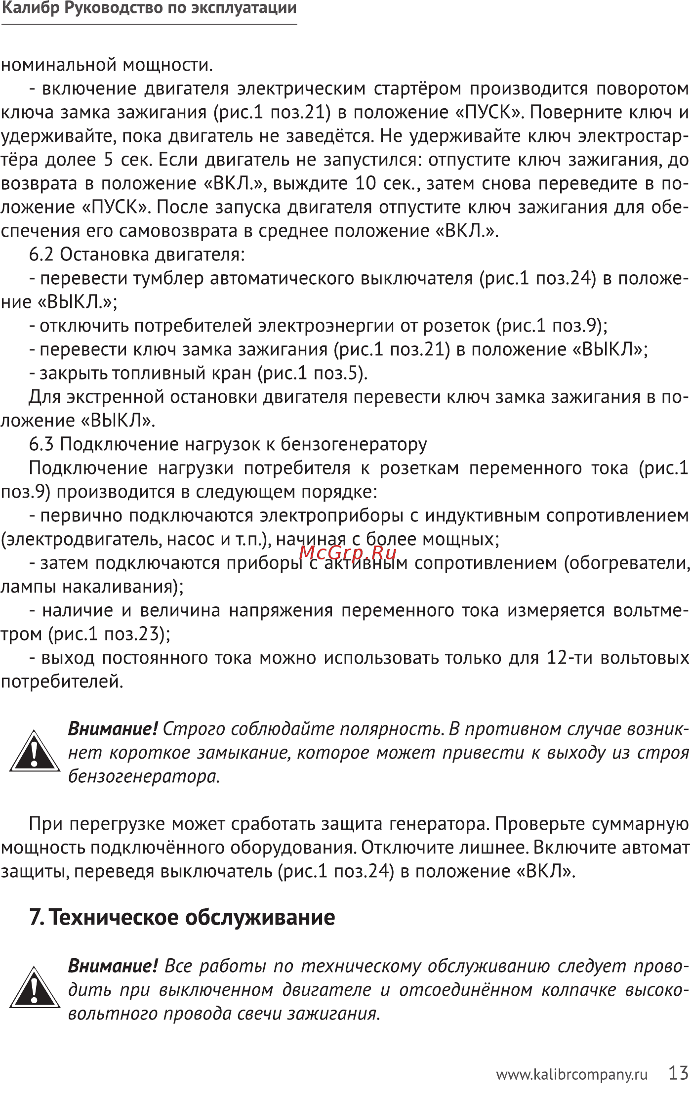 Калибр БЭГ-6500ААБ [13/32] Техническое обслуживание