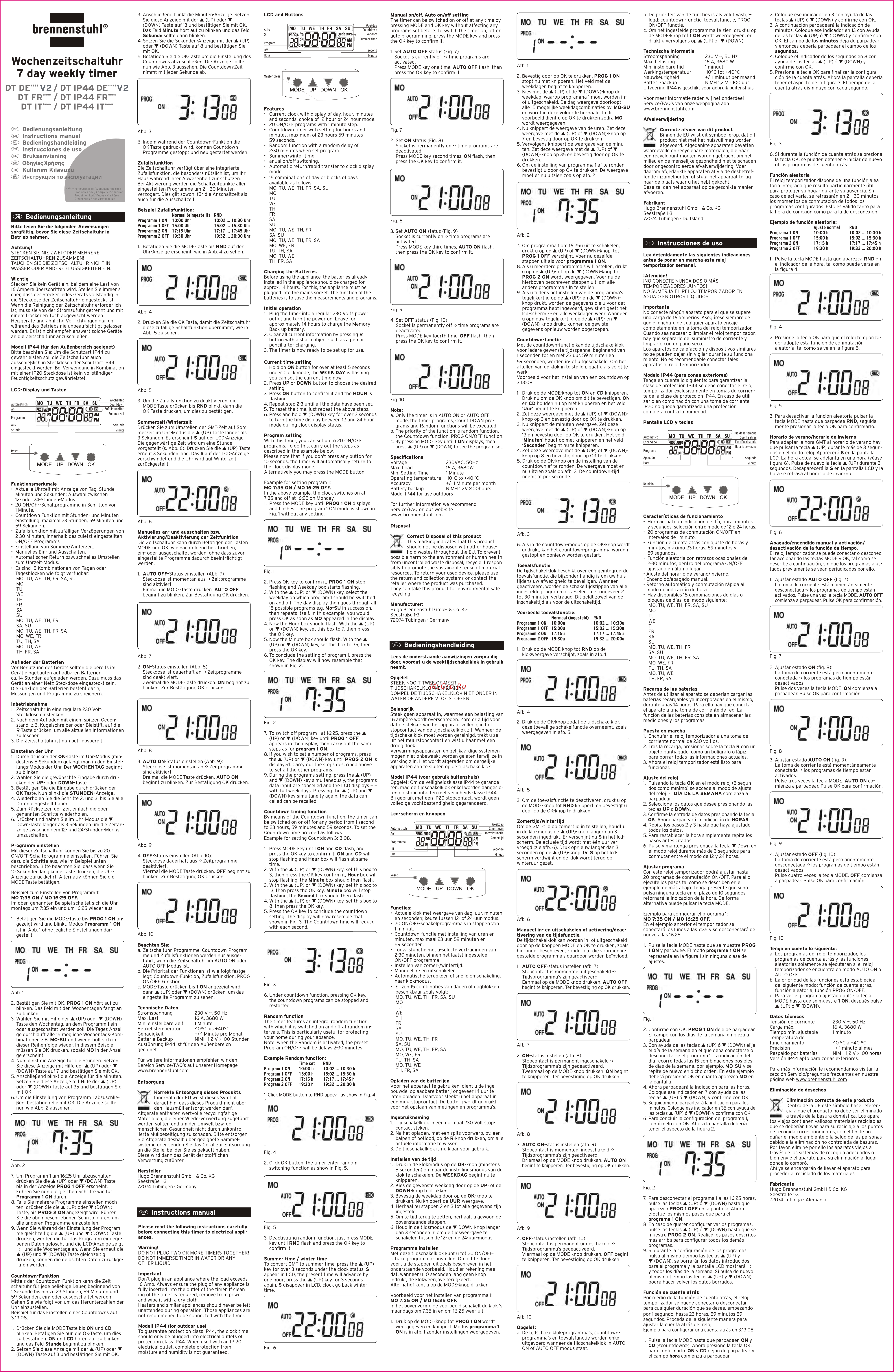 Brennenstuhl 1507490 цифровой Инструкция по эксплуатации онлайн