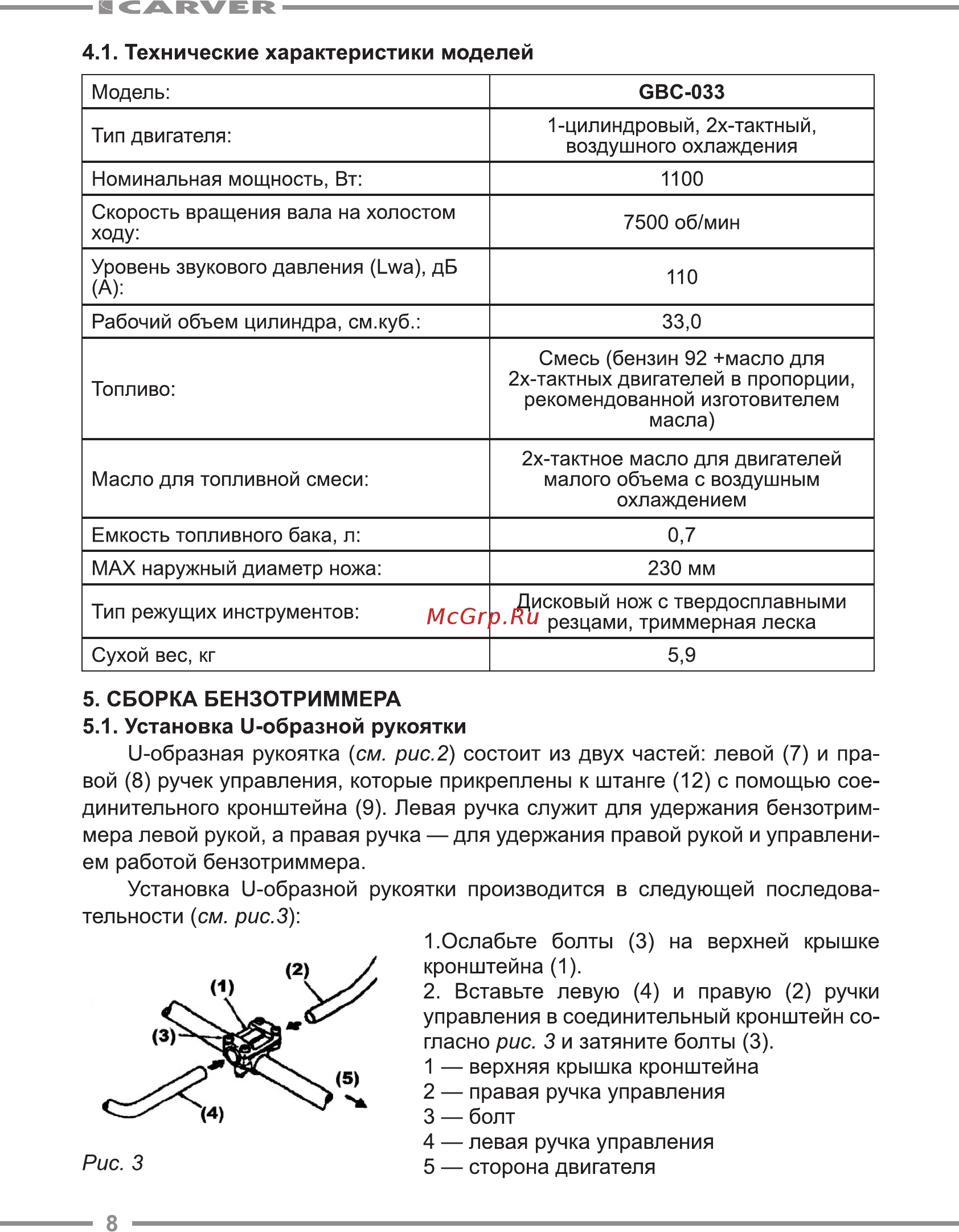 Carver GBC-033 Инструкция по эксплуатации онлайн [8/24] 335871