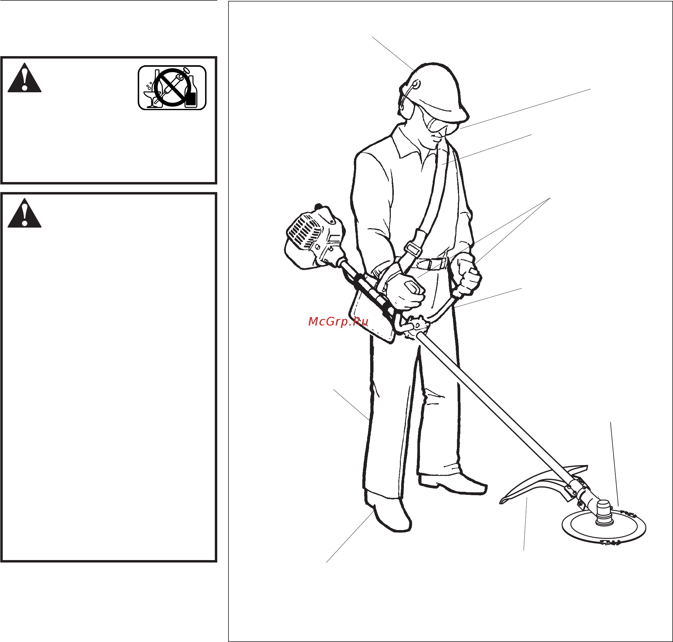 Shindaiwa C230 [3/24] Never operate power equipment of any kind if you are tired or if you are under the influence of alcohol drugs medication or any other substance that could affect your ability or judgement