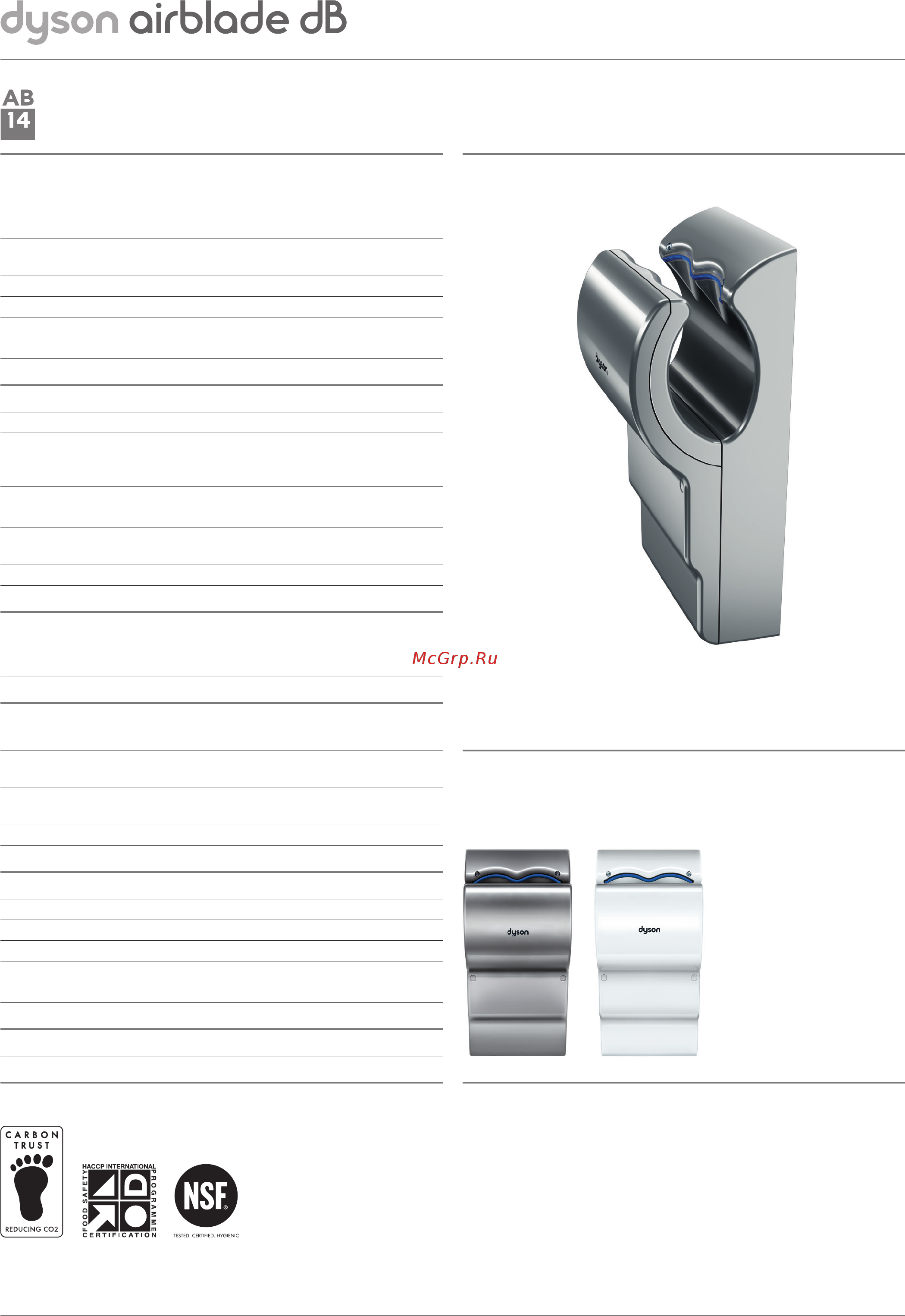 Dyson Airblade dB [2/2] Конструктивные характеристики