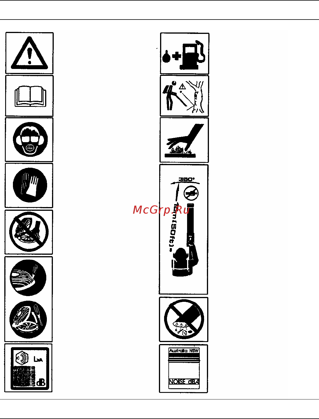 McCulloch GBV325 (9671671-01) [3/20] Пояснения к символам