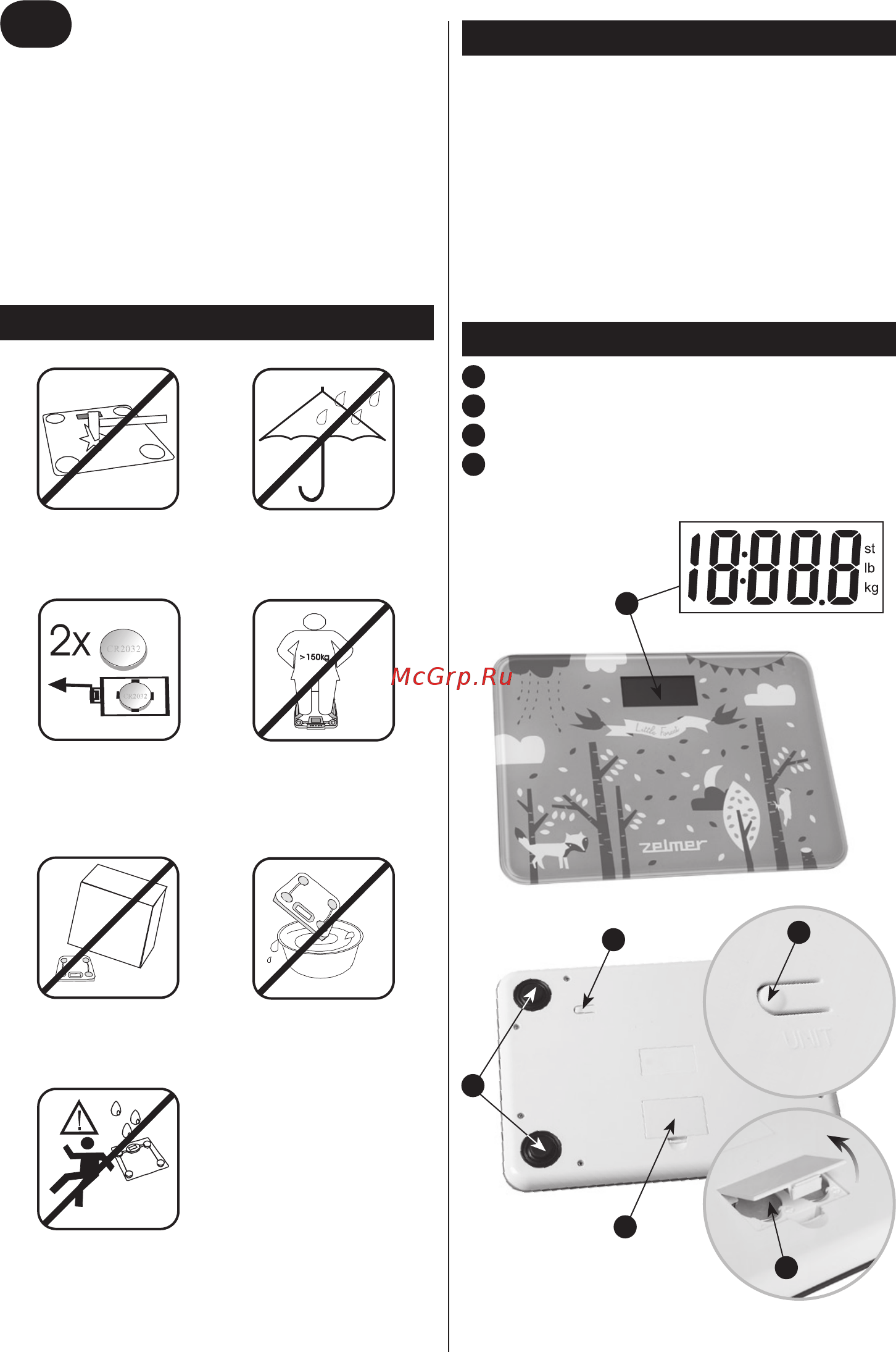 Zelmer BS1500 [10/20] Construcţia cântarului