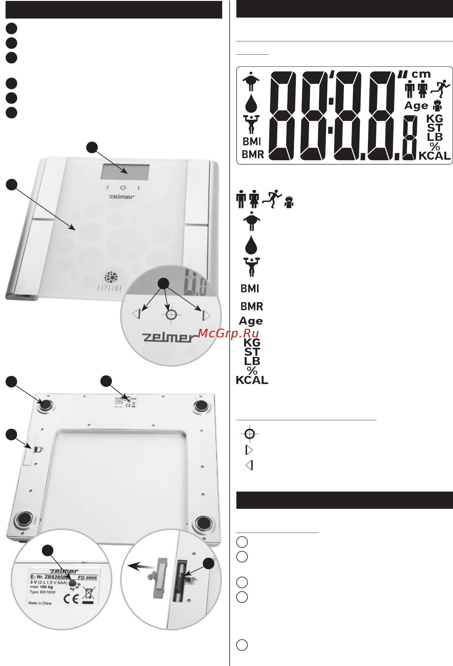 Zelmer BS1850 [13/48] Konštrukcia váhy
