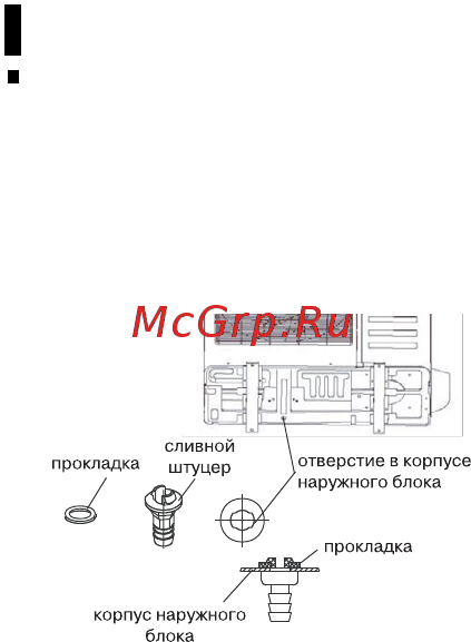 Loriot LAC-60TCF-IN [42/60] Проверка дренажа убедитесь в отсутствии препятствий по длине дренажной трубы в строящихся зданиях эту проверку необходимо выполнить до зашивки потолка 1 снимите крышку для тестирования залейте около 2000 мл воды в бачок через трубку для заливки 2 включите питание и запустите кондиционер в режиме охлаждение прислушайтесь к звуку от дренажной тру бы убедитесь в том что вода сливается учитывая длину дренажной трубы вода может появиться с задержкой примерно на 1 минуту проверьте герметичность соединений 3 остановите кондиционер отключите питание установите на место крышку для тестирования