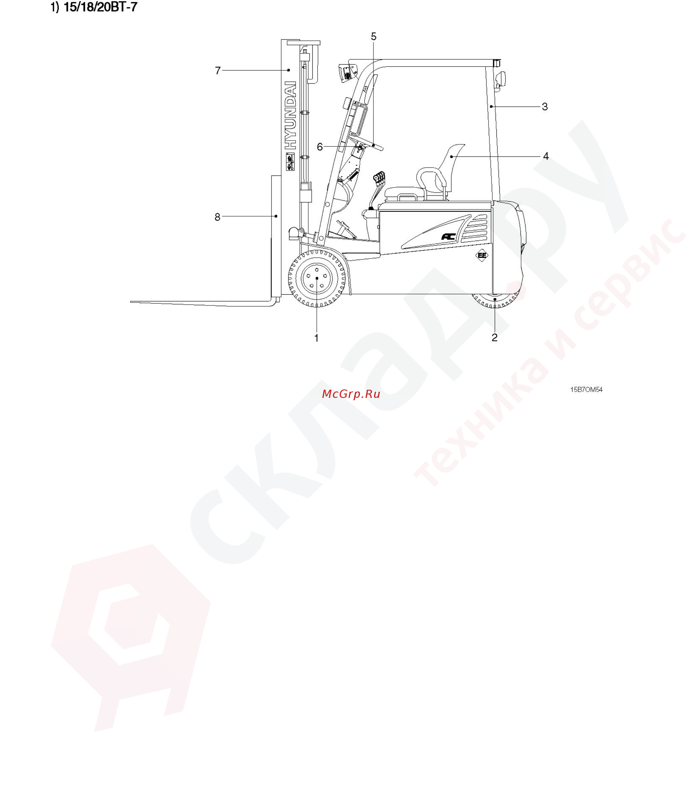 Hyundai 20BC-7 [45/135] Основные элементы и узлы погрузчика