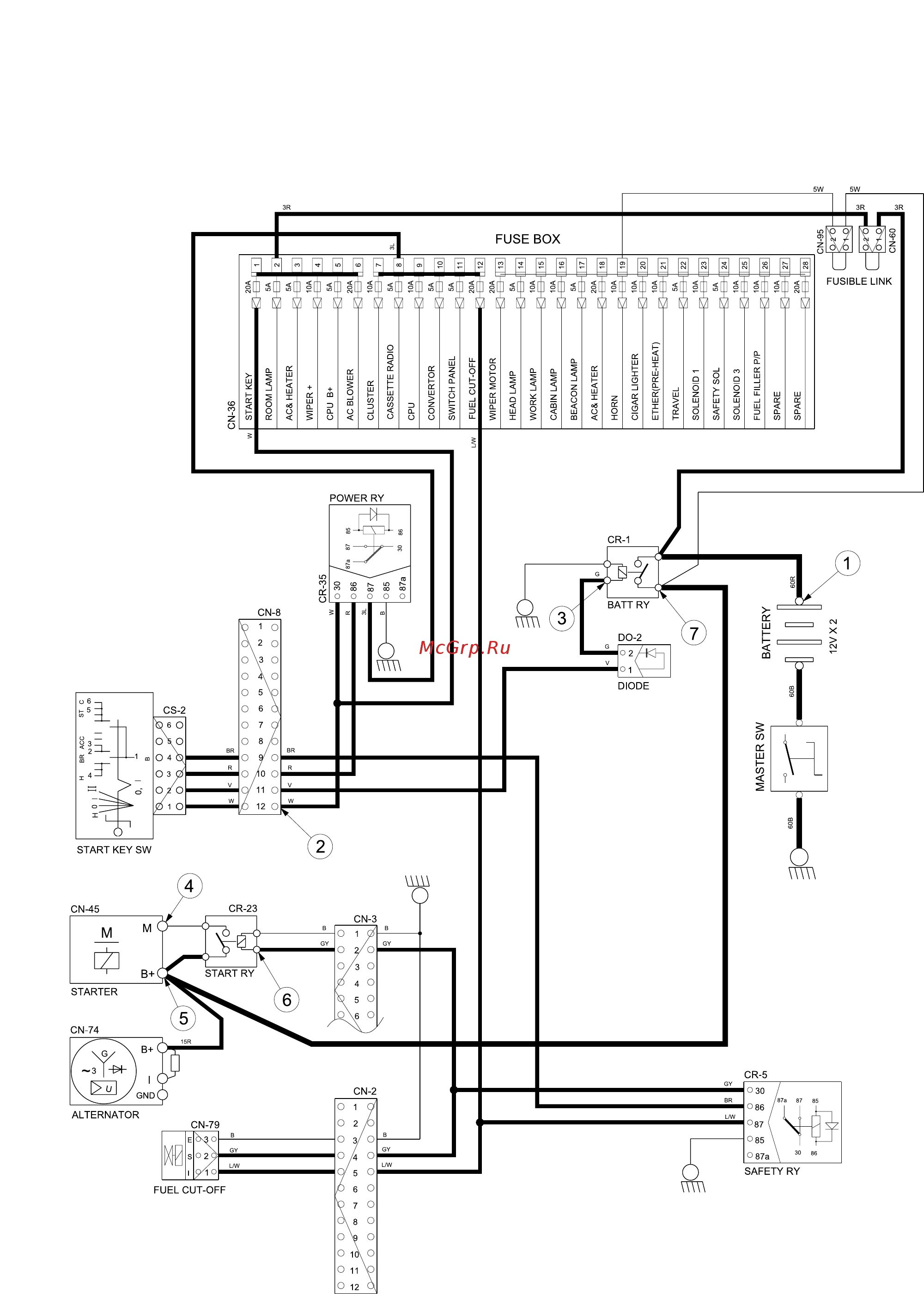 Hyundai Robex 210LC-7 [168/181] Starting circuit 1001 and up tier ii