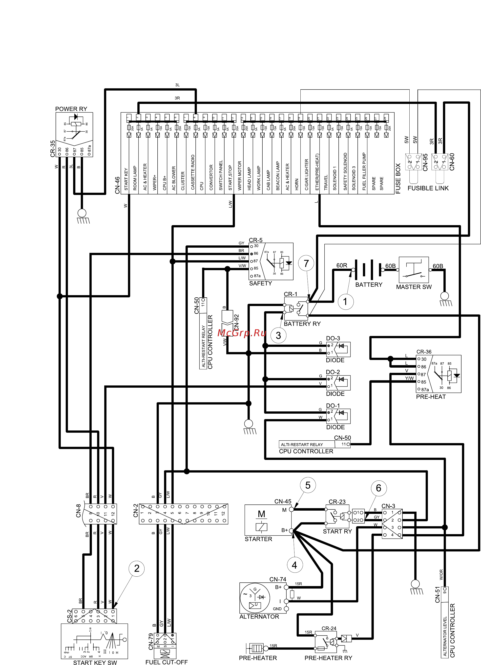 Hyundai Robex 250LC-7 [171/182] Starting circuit