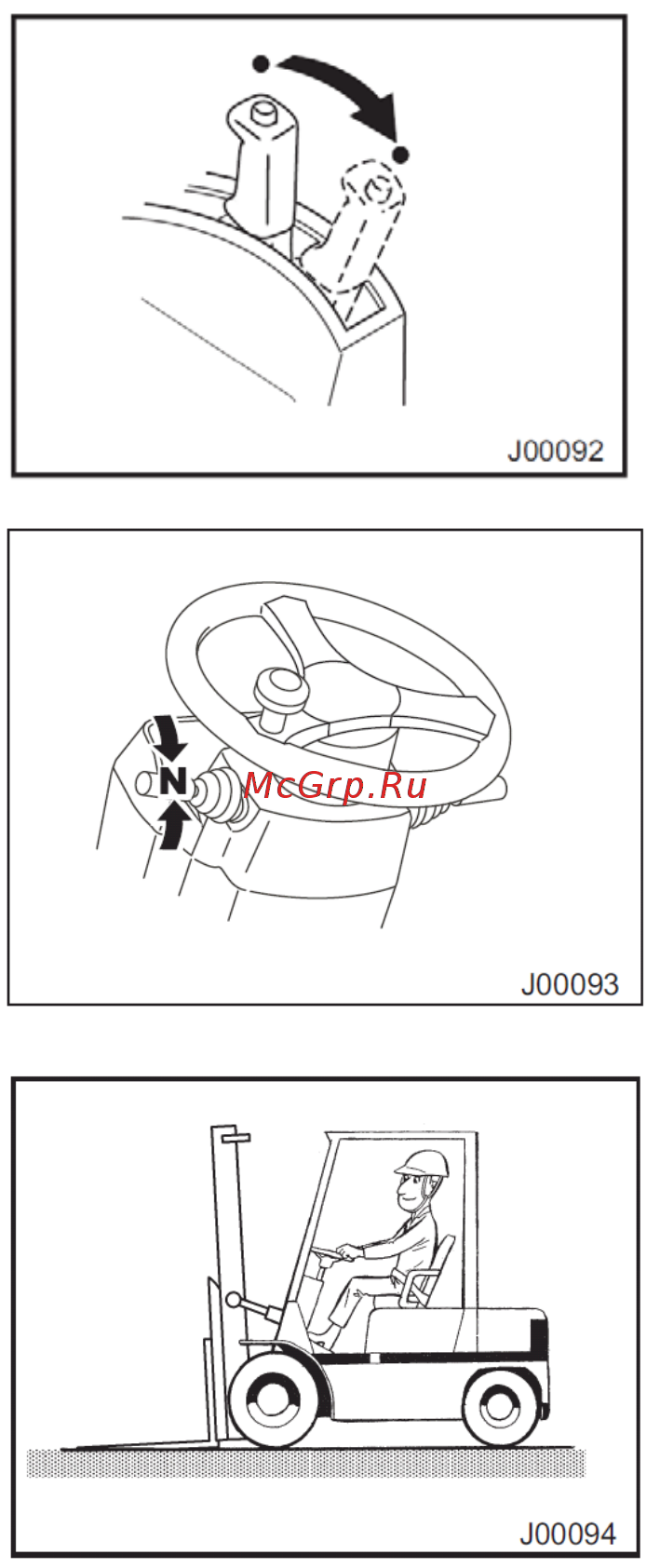 Mitsubishi FD15N [130/229] Парковка погрузчика после остановки