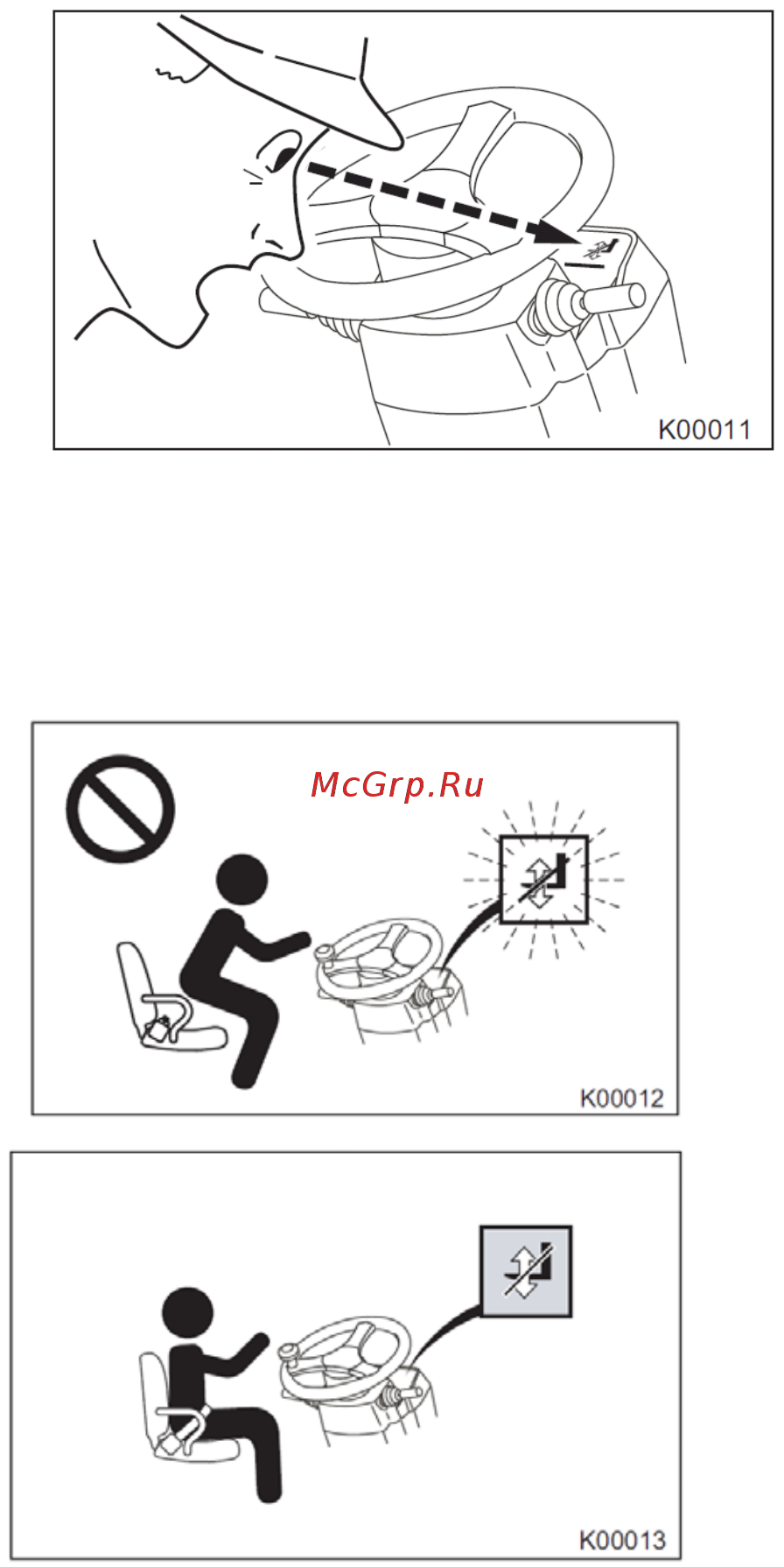Mitsubishi FDE30T [135/229] Неправильный порядок работы и мигание предупреждающего светового сигнала блокировки мачты
