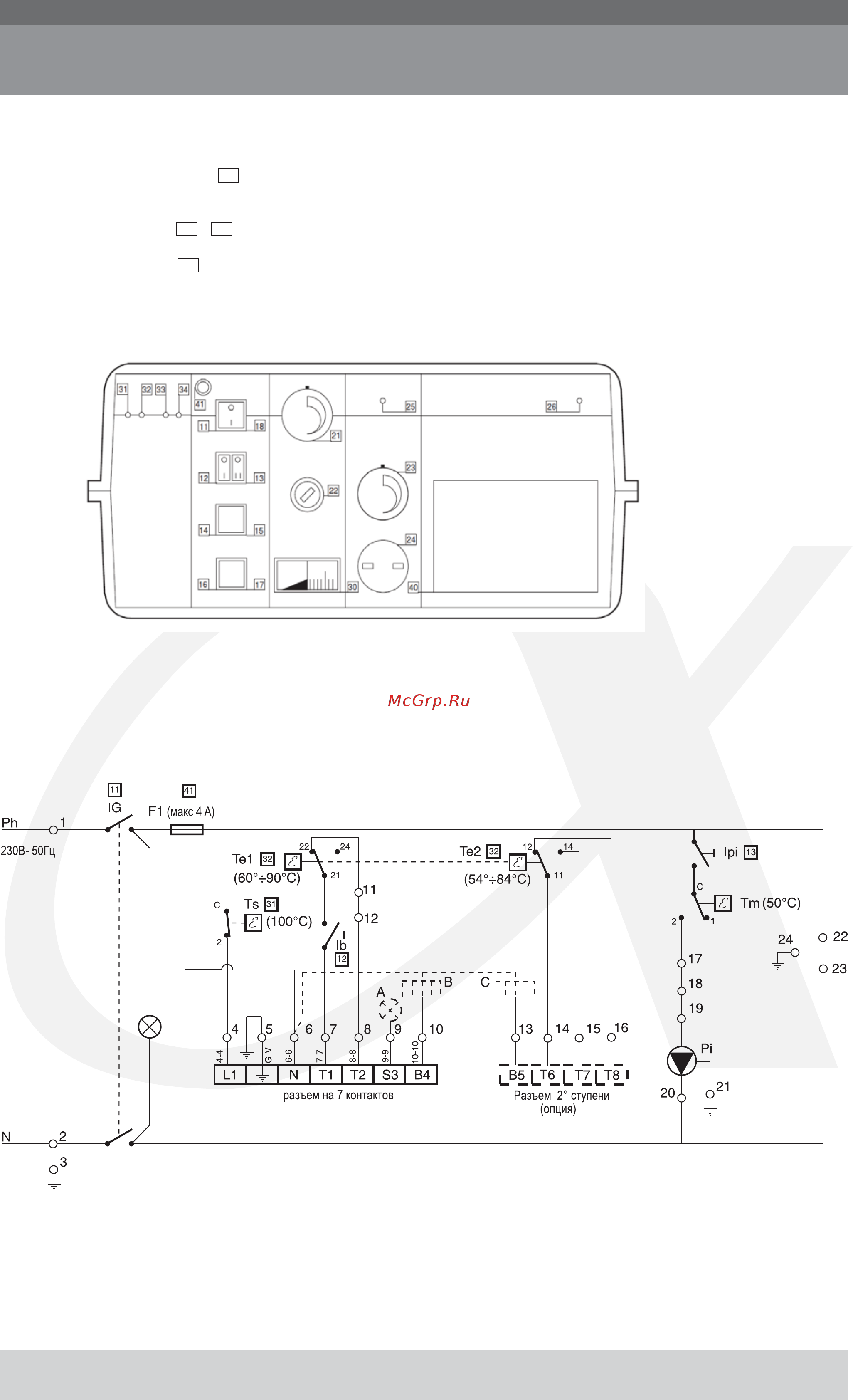 Alphatherm ALPHA M 140 [20/31] Стандартная панель управления