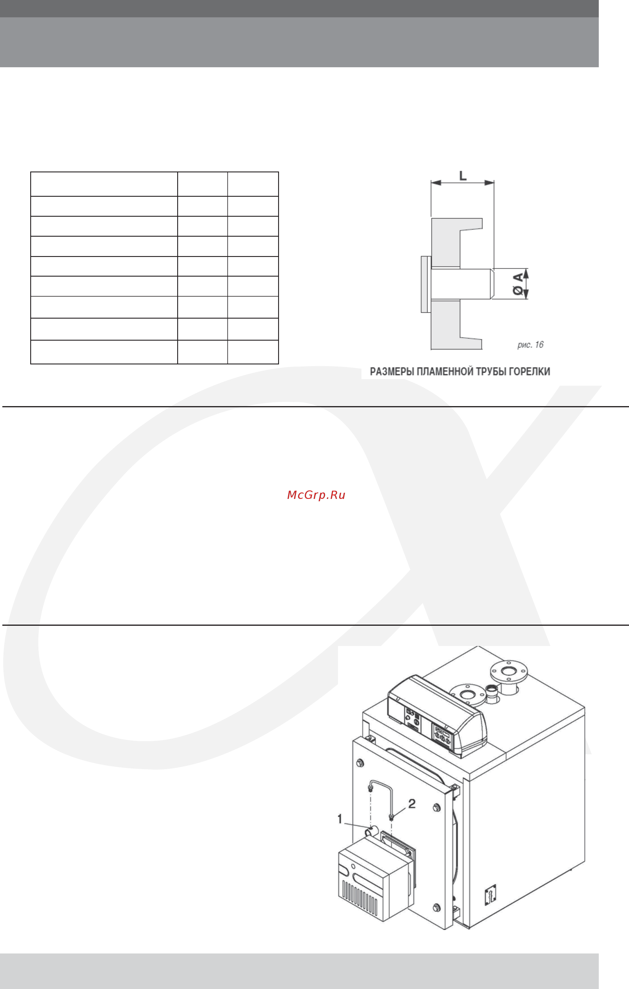 Alphatherm ALPHA E 290 [18/43] Смотровое окно для контроля факела горелки
