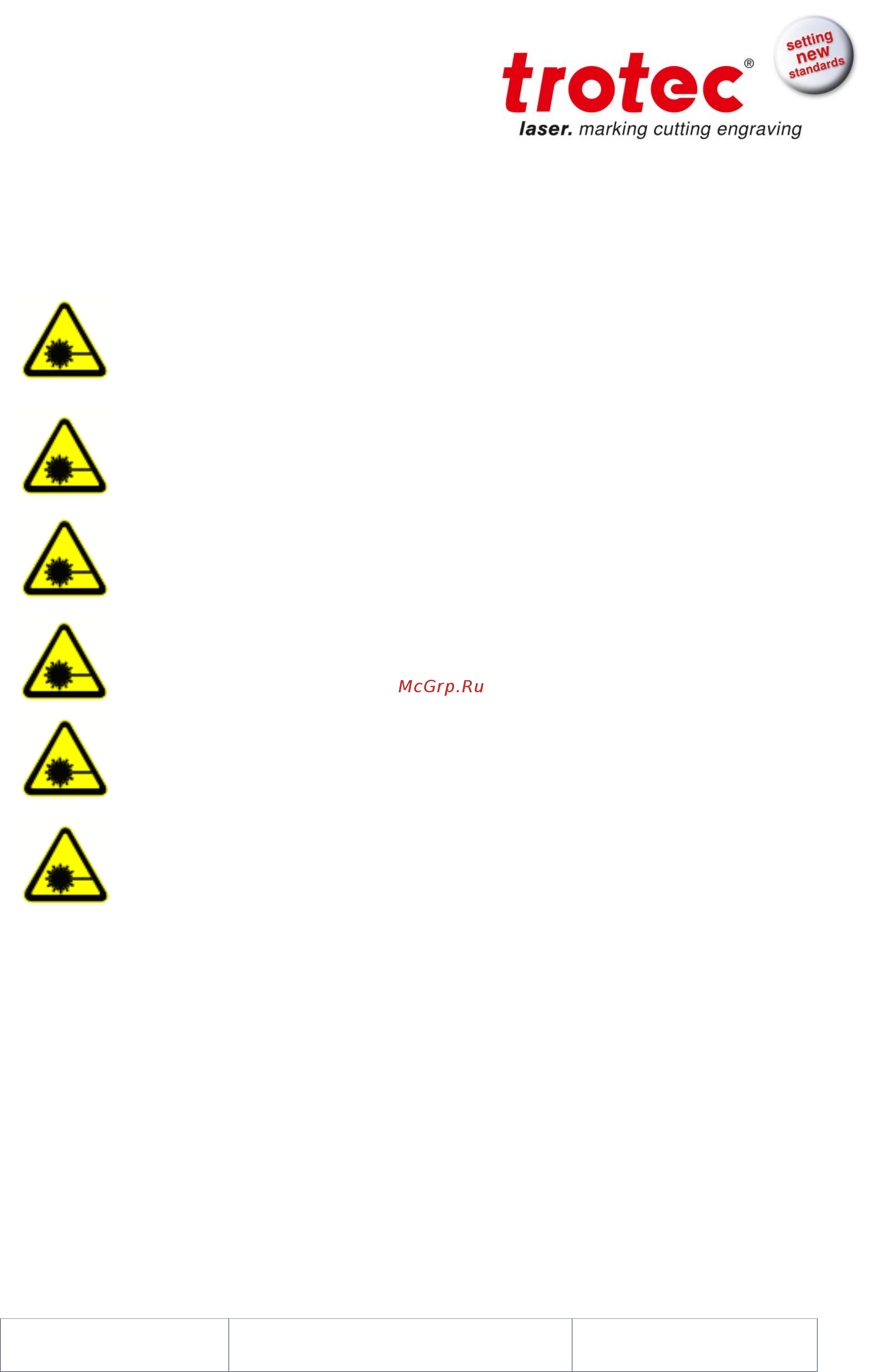 Trotec Speedy 500 [12/61] Laser safety information