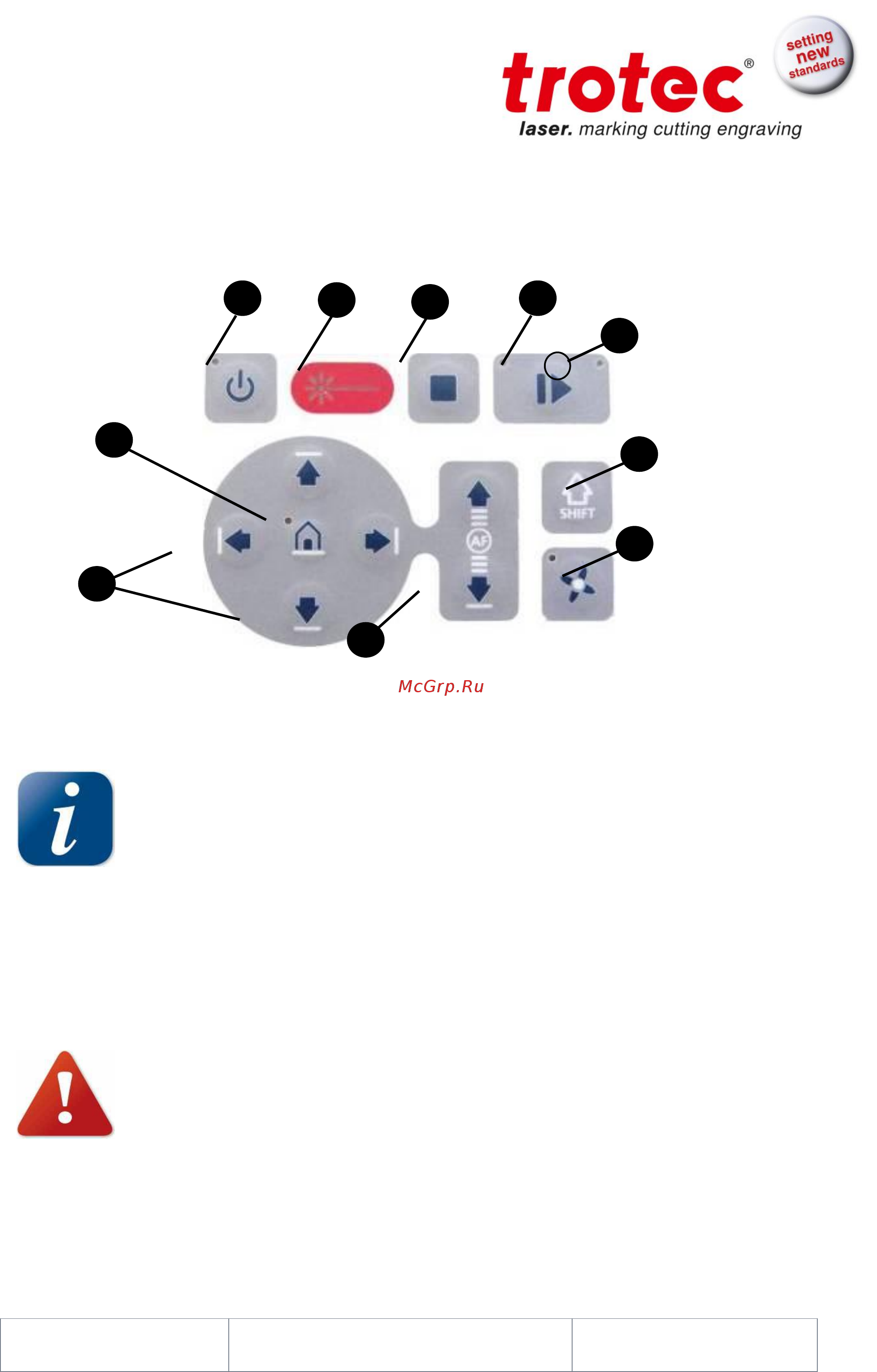 Trotec Speedy 500 [31/61] Keypad