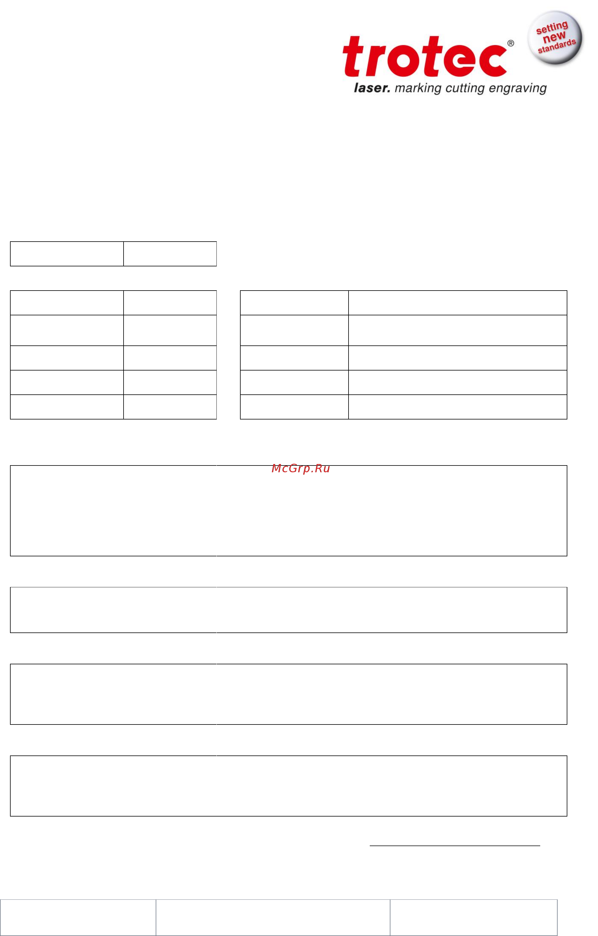 Trotec Speedy 500 [59/61] Response form