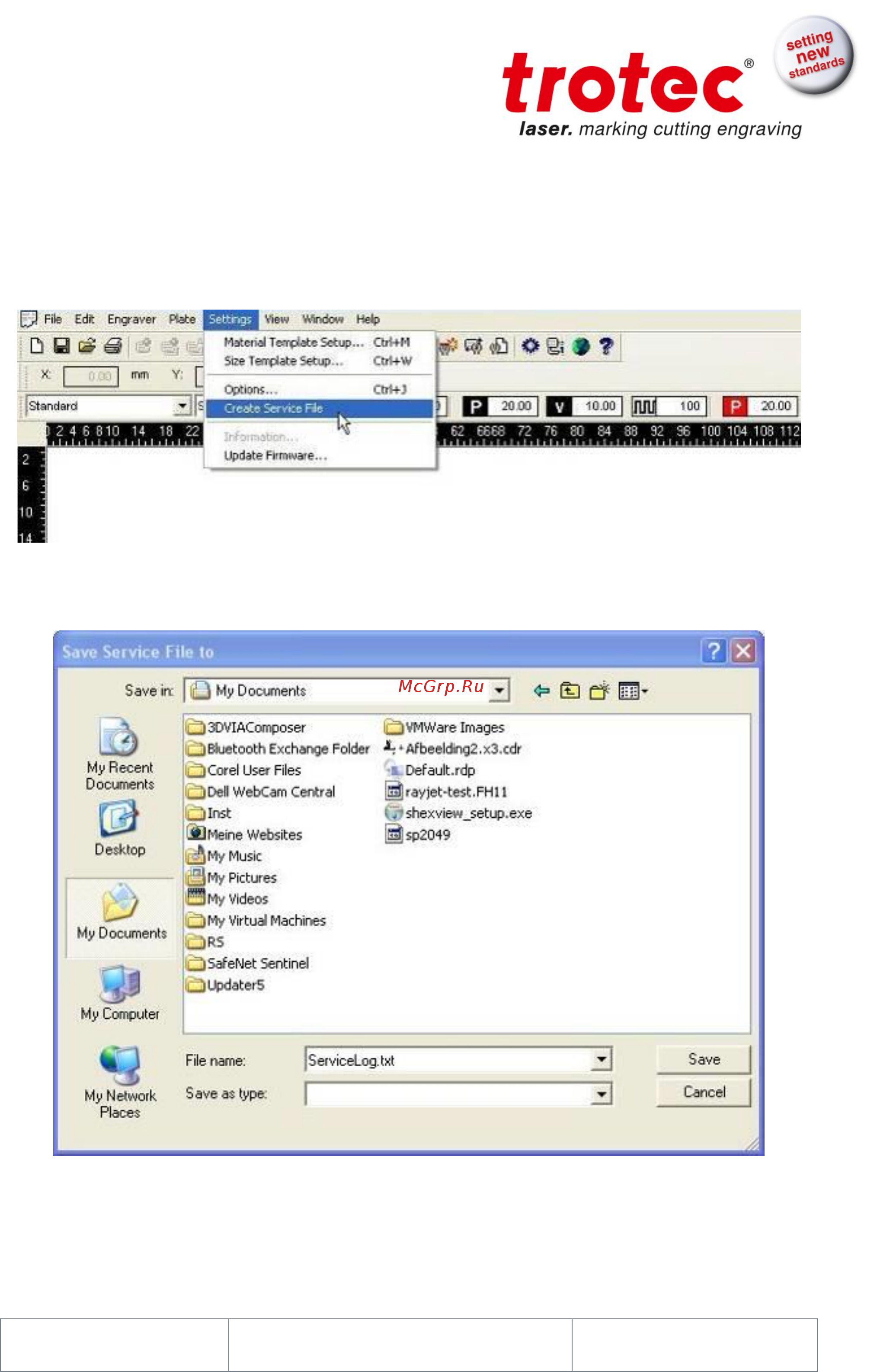 Trotec Speedy 500 [60/61] How to create a service file