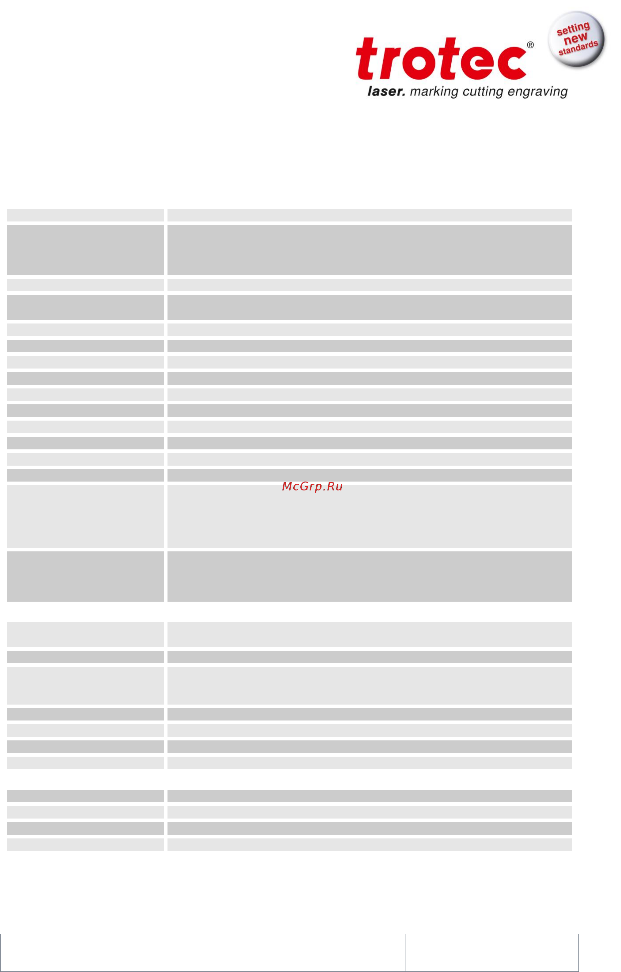 Trotec Speedy 500 [7/61] Technical data device specification