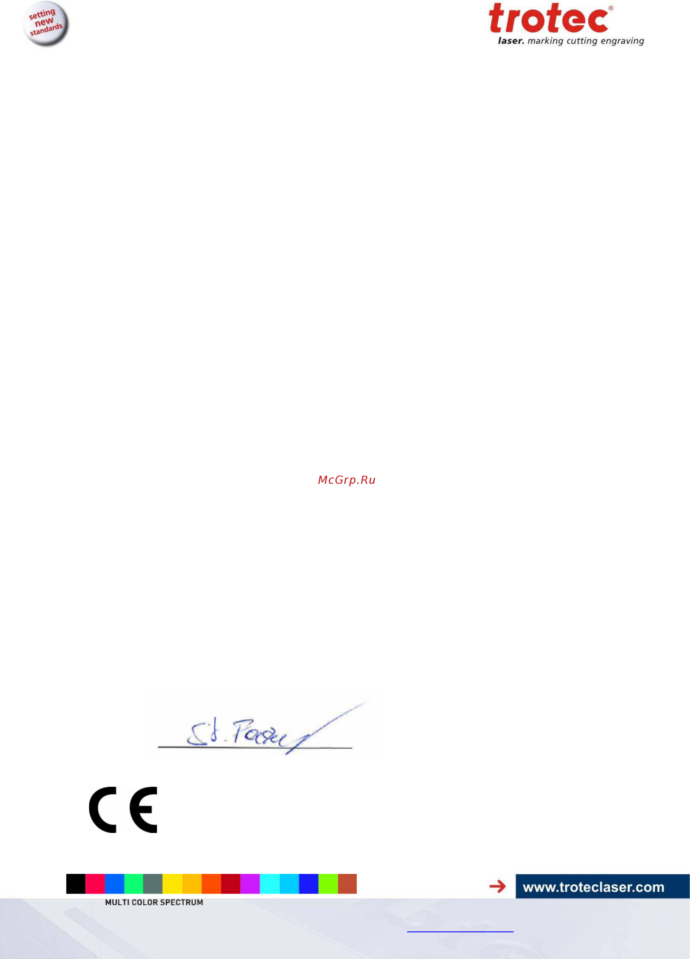 Trotec Multi-Color-Jet [9/64] Ec declaration of conformity ec declaration of conformity