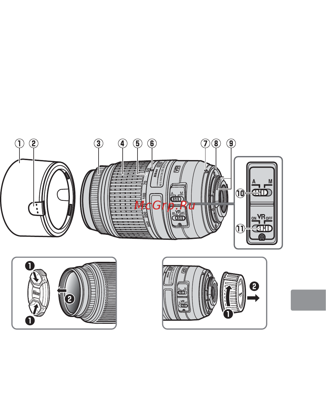 Nikon 55-300MM F/4.5-5.6G ED DX VR AF-S Nikkor [101/148] Jp en de fr es sv ru nl it gr cz sk ro ua sc tc kr